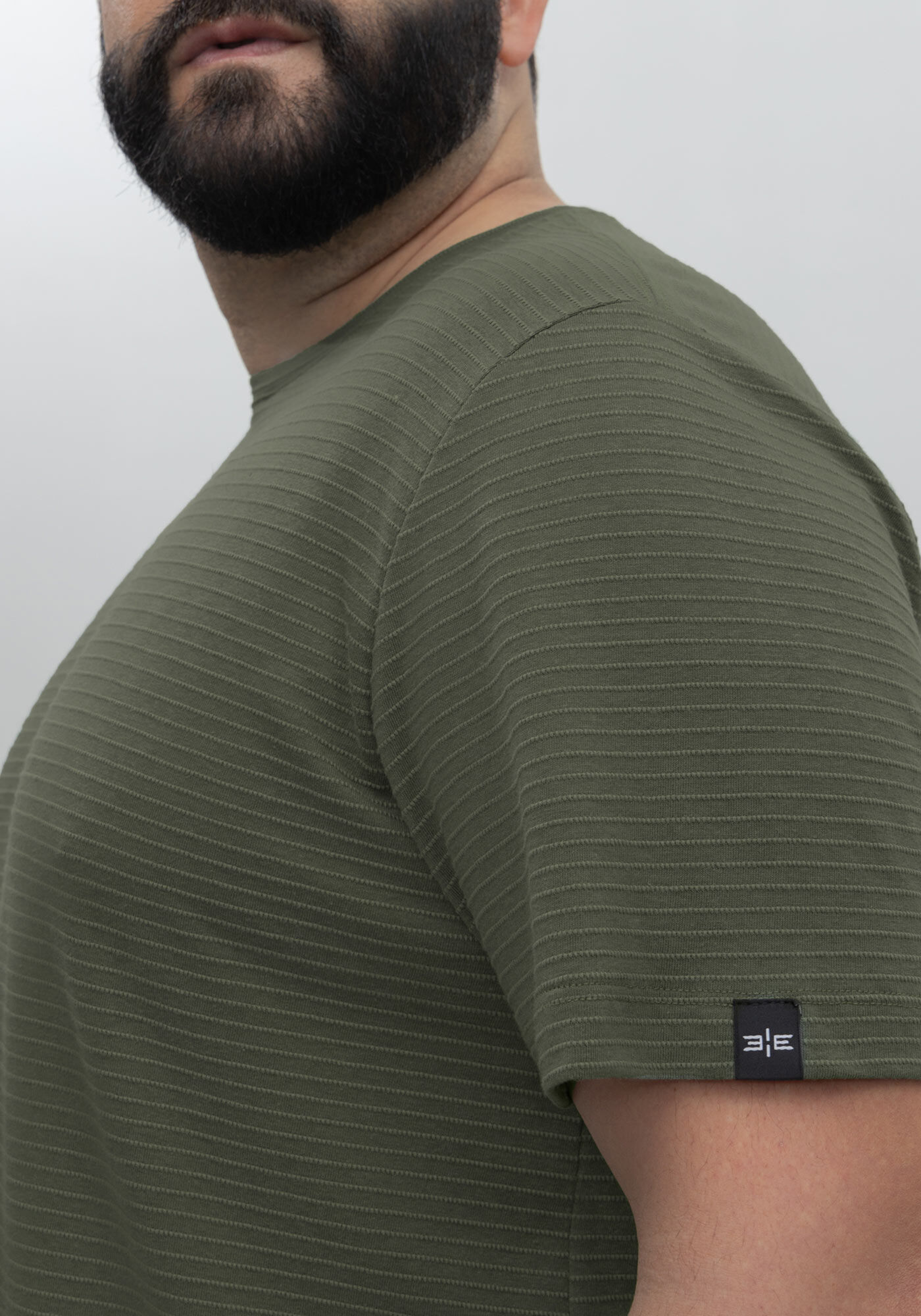 Camiseta De Mangas Curtas Big & Tall Em Malha Texturizada, VERDE HEIR, large.