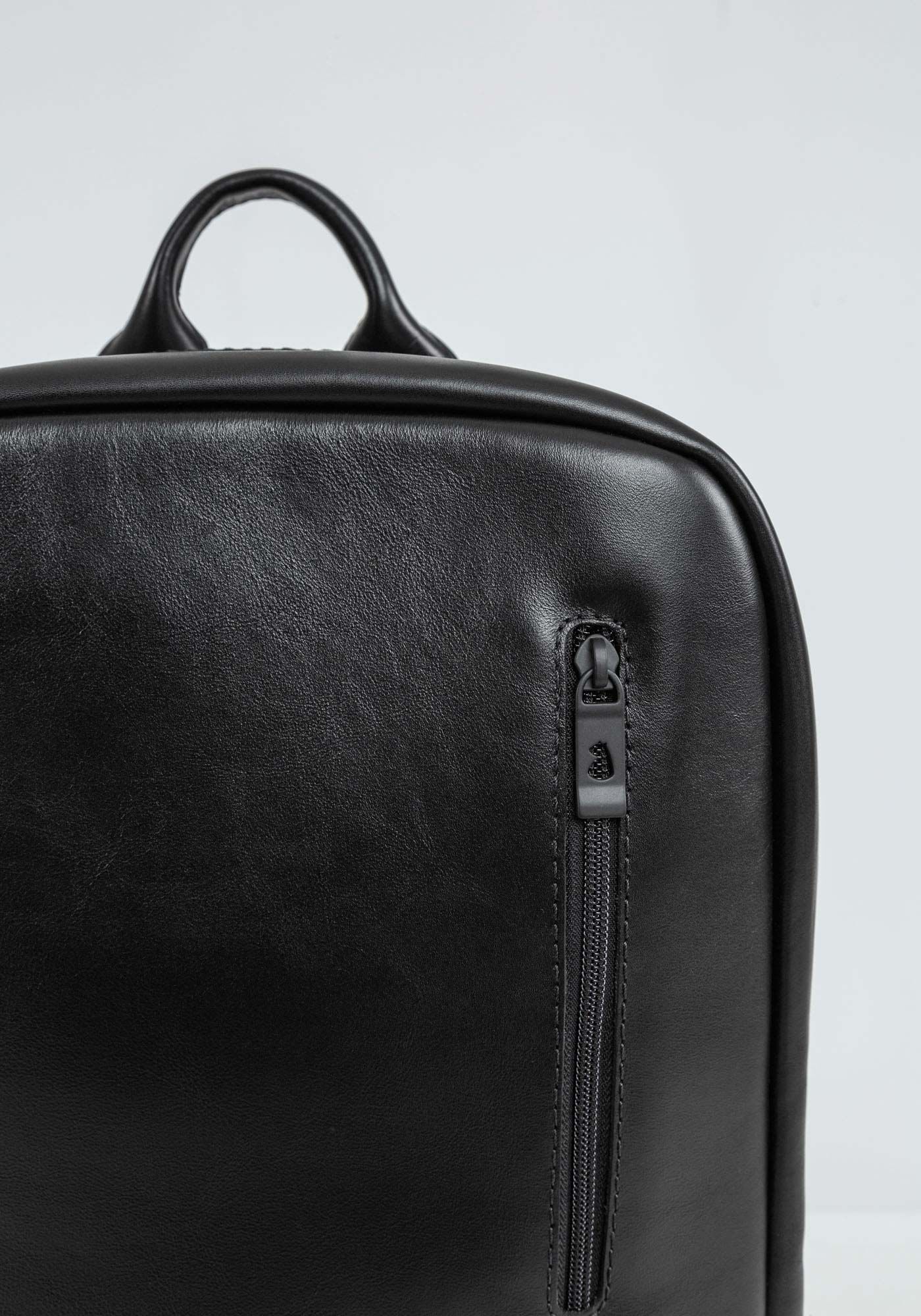 Mochila Masculina em Couro, PRETO REATIVO, large.