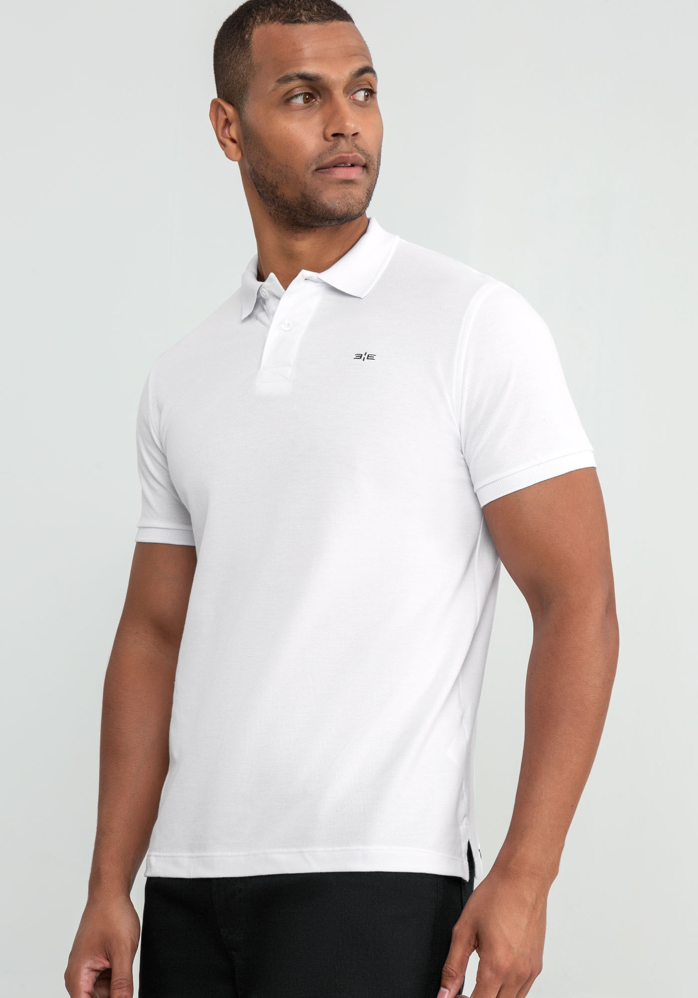 Camisa Polo Cl&aacute;ssica em Malha Piquet Pima, BRANCO, large.