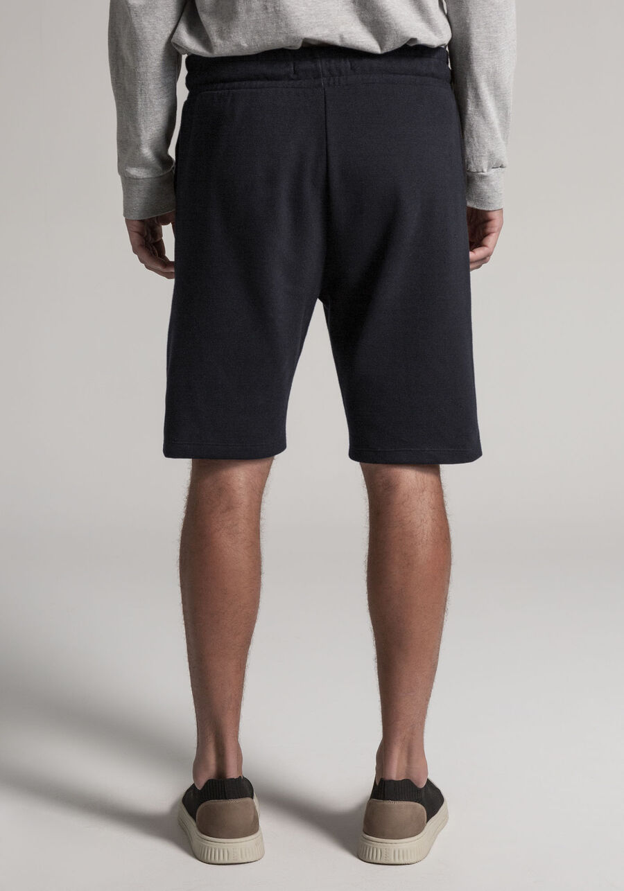 Bermuda Masculina em Moletom com Cadarço, PRETO REATIVO. Bermuda Masculina em Moletom com Cadarço, PRETO REATIVO, large.