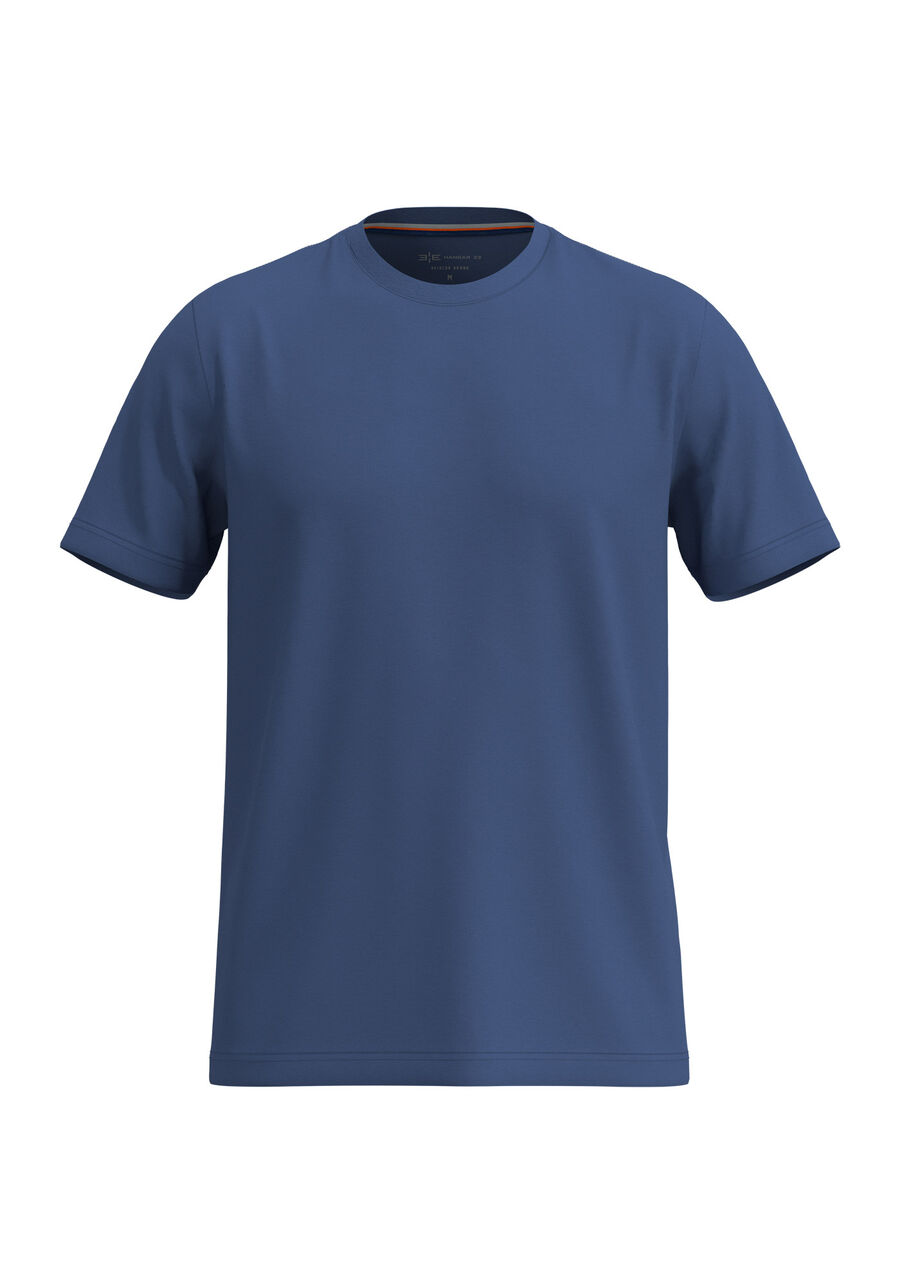 Camiseta De Mangas Curtas Em Malha De Algodão Pima, AZUL SEED. Camiseta De Mangas Curtas Em Malha De Algodão Pima, AZUL SEED, large.