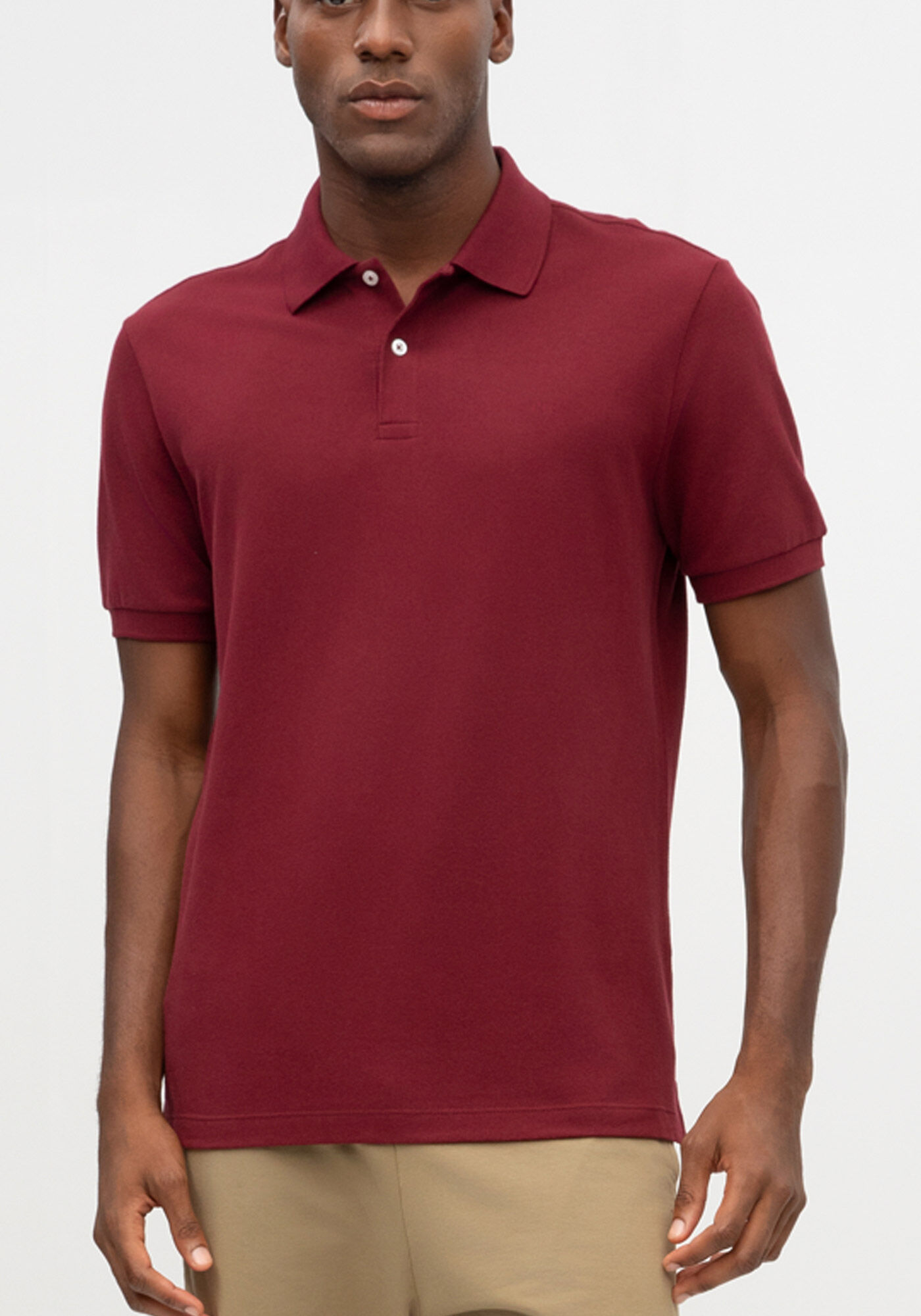 Camisa Polo De Mangas Curtas Colors Em Malha Mercerizada, BORDO BURN RED, large.