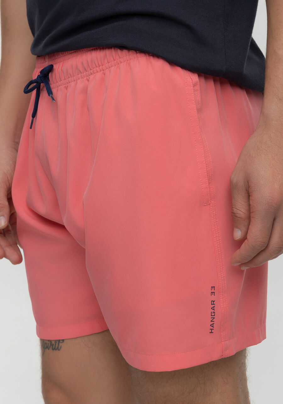 Shorts Com Bolso E Cadarço Regulável Em Tecido Plano, ROSA MORENA. Shorts Com Bolso E Cadarço Regulável Em Tecido Plano, ROSA MORENA, large.