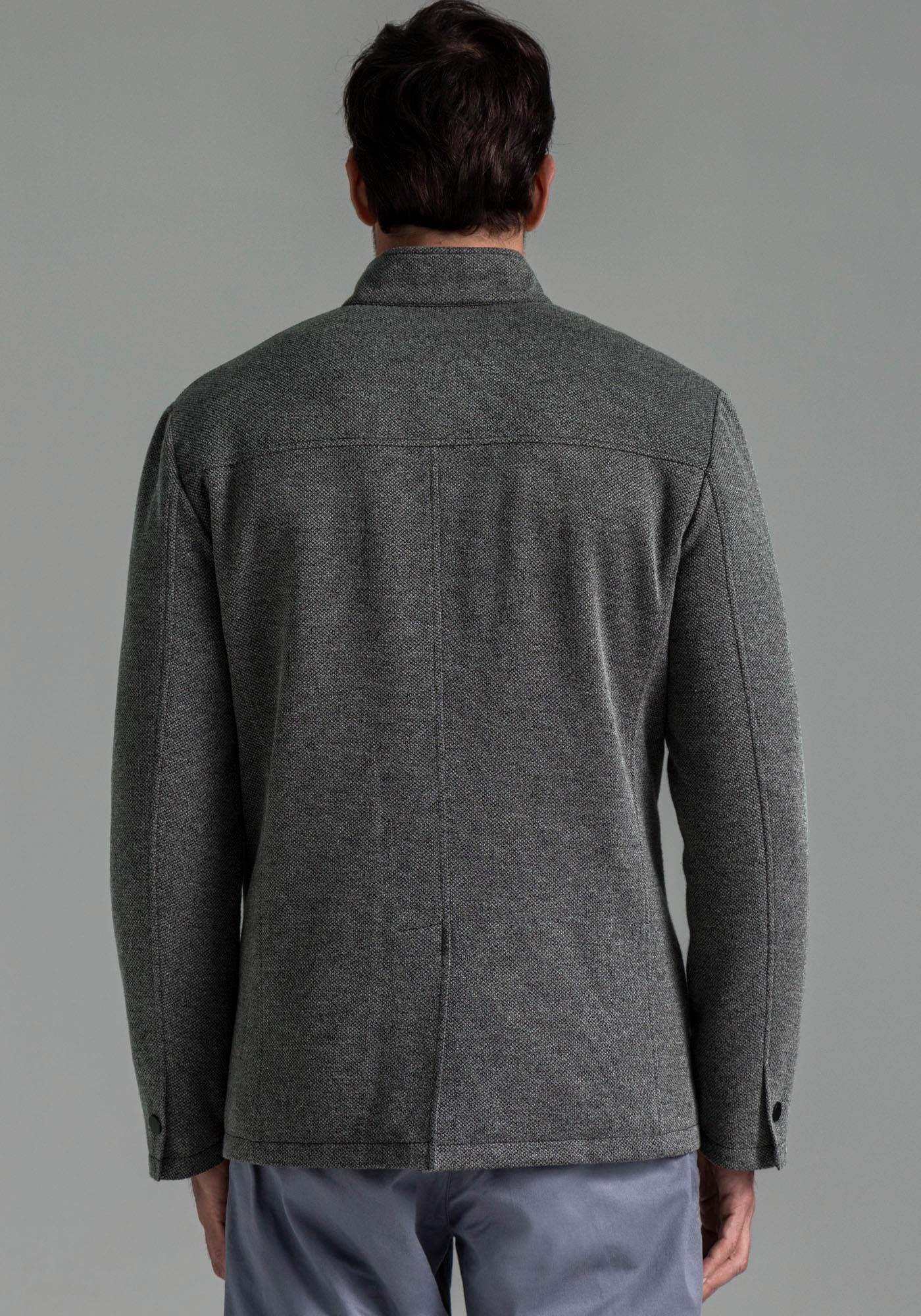 Casaco Masculino em Tecido Alfaiataria com Bolso, CINZA NOTI, large.