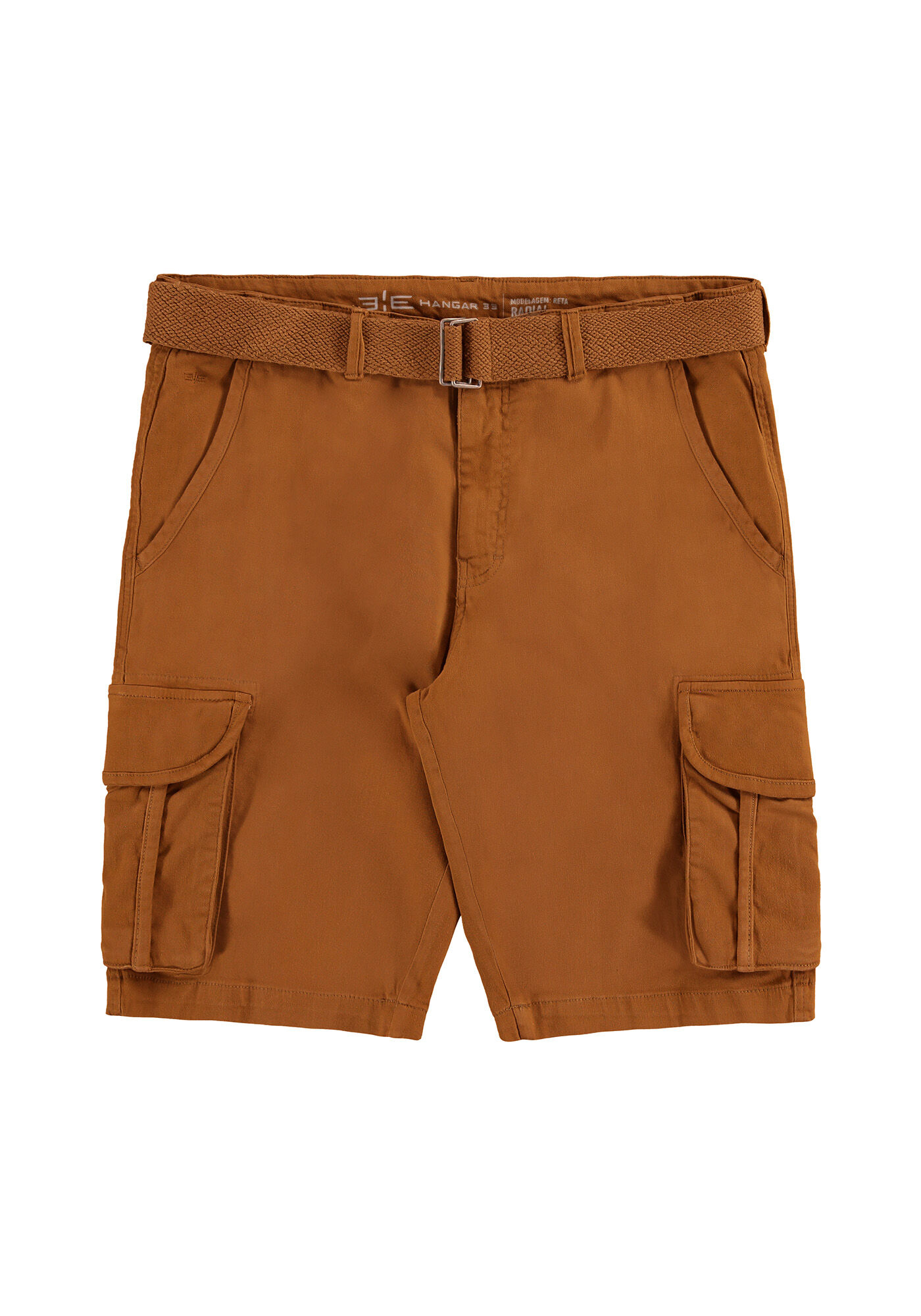 Bermuda Sarja Reta Cargo com Cinto, BEGE FUR, large.