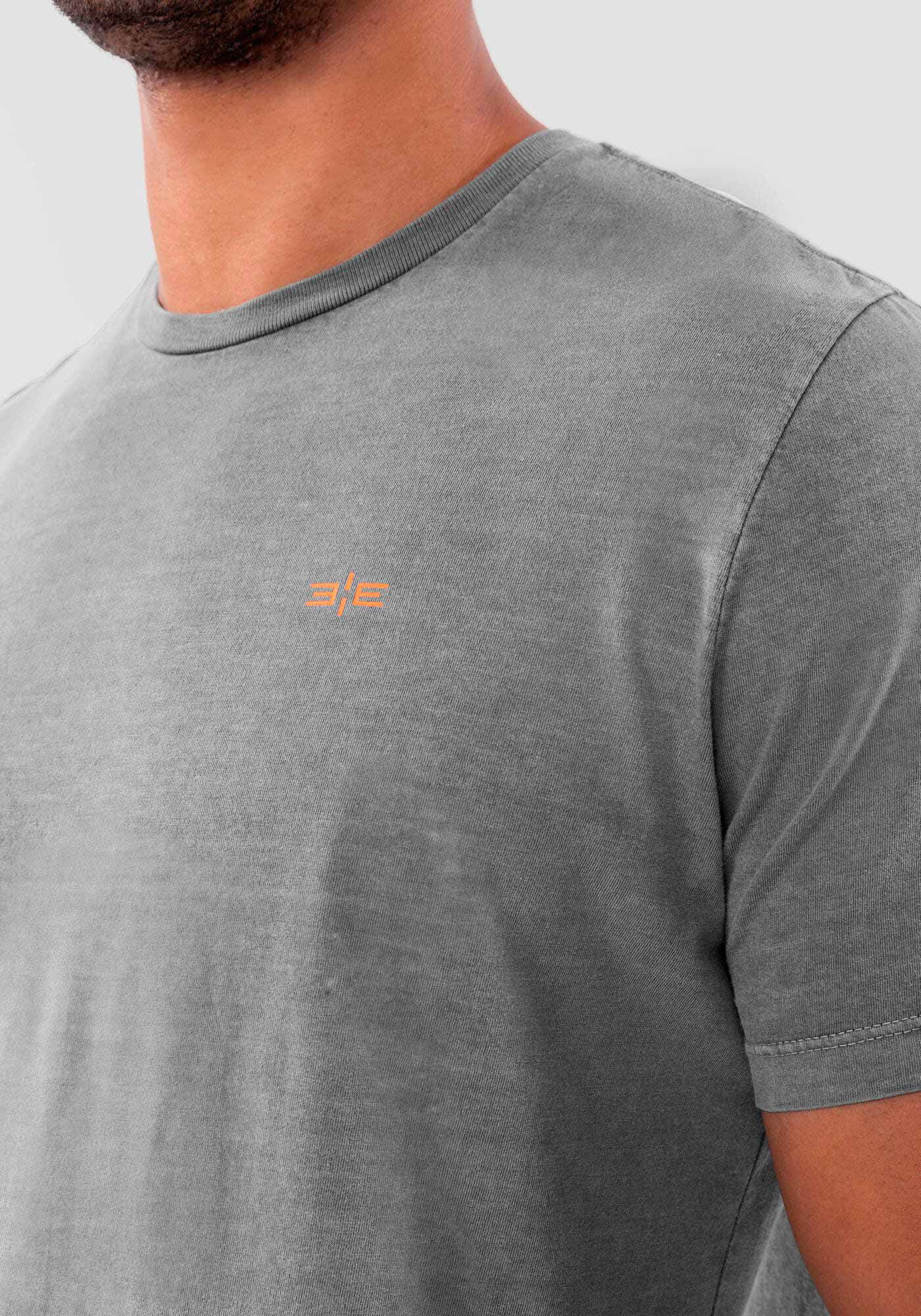 Camiseta Masculina Manga Curta com Efeito Estonado, CINZA CYBER, large.