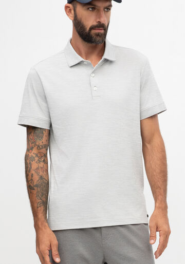 Camisa Polo Masculina em Malha Tech Skin, BRANCO. Camisa Polo Masculina em Malha Tech Skin, BRANCO, large.