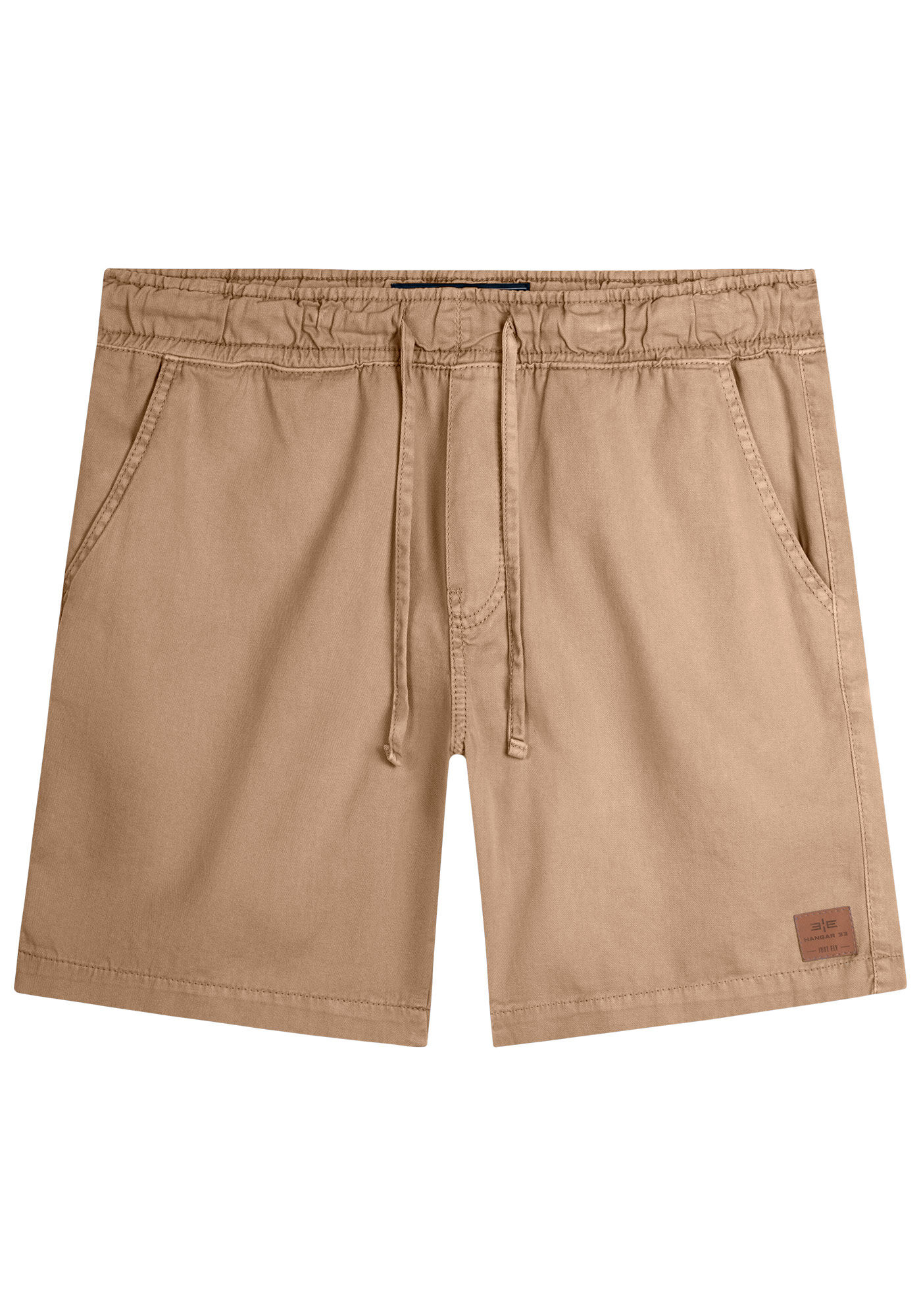 Shorts Jogging Com Bolsos Em Sarja Estonada, BEGE WOOL, large.