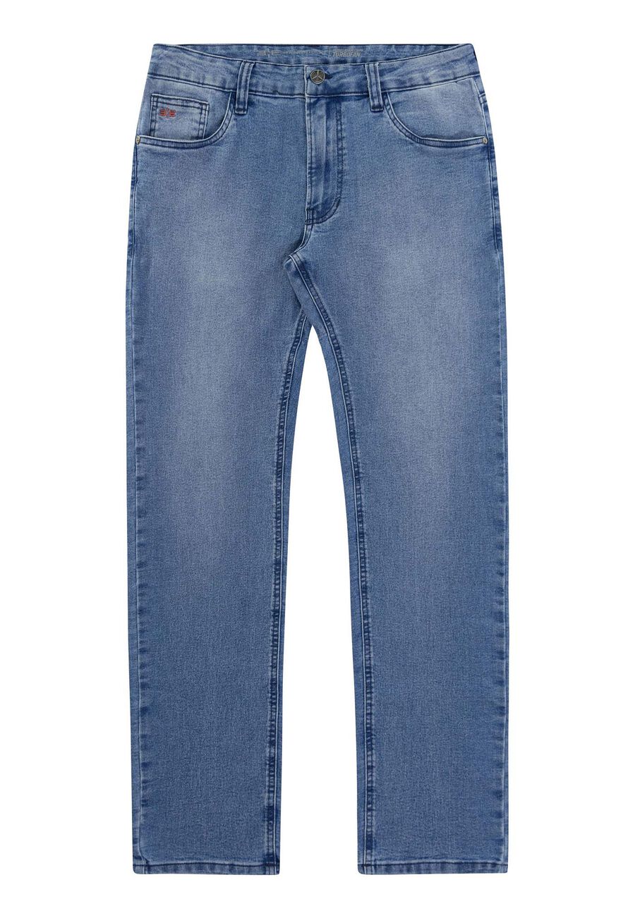 Calça Jeans Slim Antidesgaste Lavagem Média, JEANS. Calça Jeans Slim Antidesgaste Lavagem Média, JEANS, large.