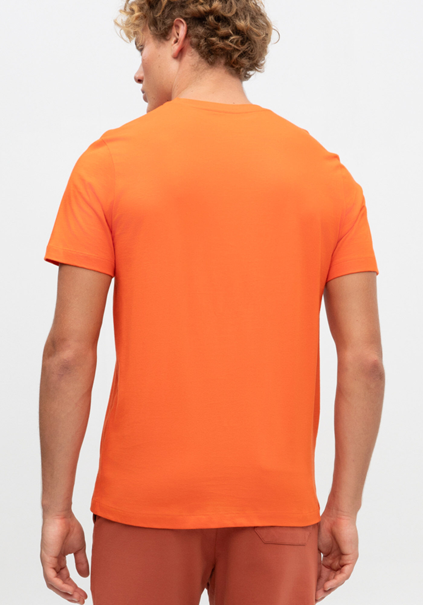 Camiseta B&aacute;sica De Mangas Curtas Colors, LARANJA VIBRANTE, large.