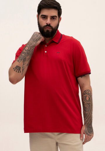 Camisa polo masculina big e tall, VERMELHO SKETCH. Camisa polo masculina big e tall, VERMELHO SKETCH, large.
