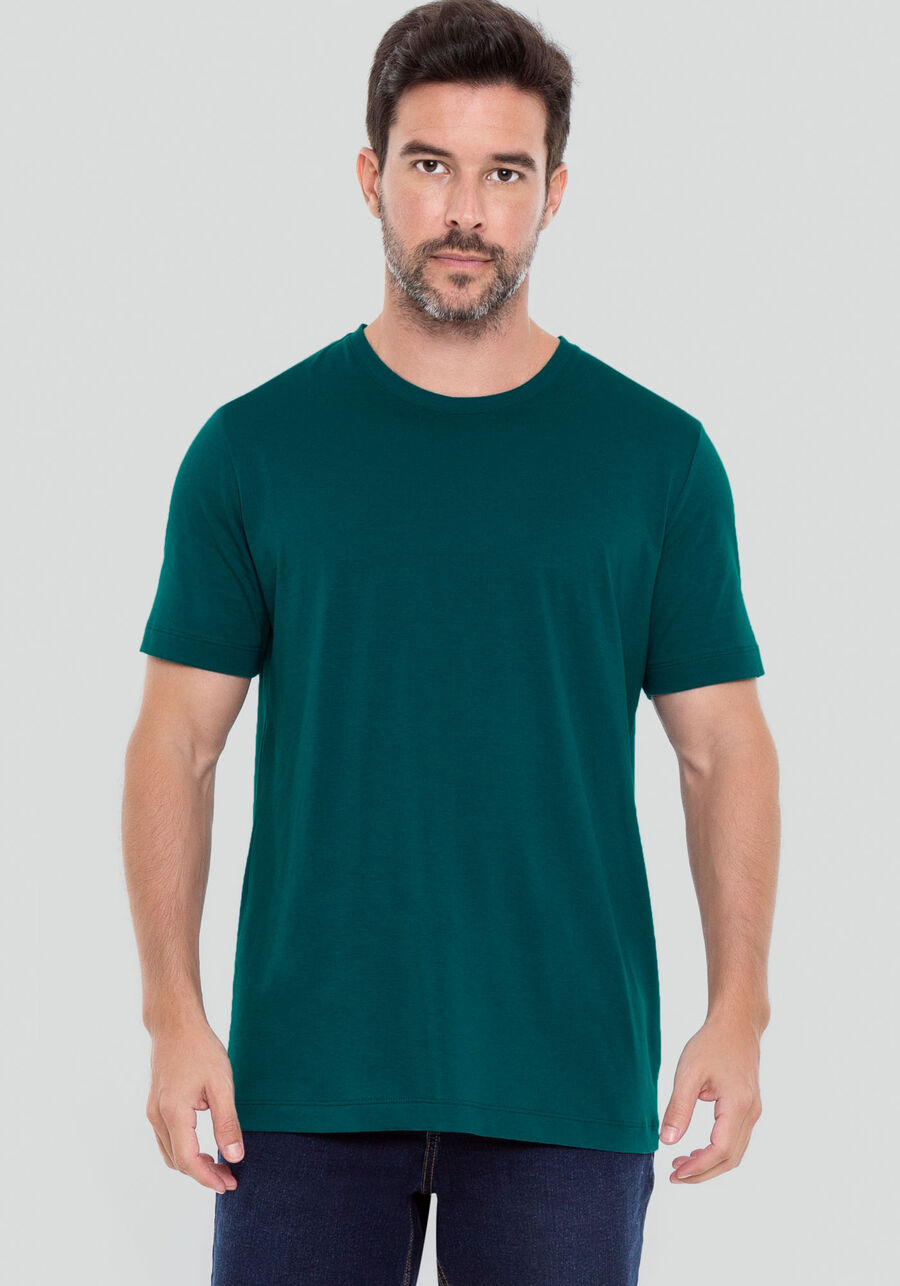 Camiseta Masculina em Algodão Pima Clássica, VERDE LUNDU. Camiseta Masculina em Algodão Pima Clássica, VERDE LUNDU, large.