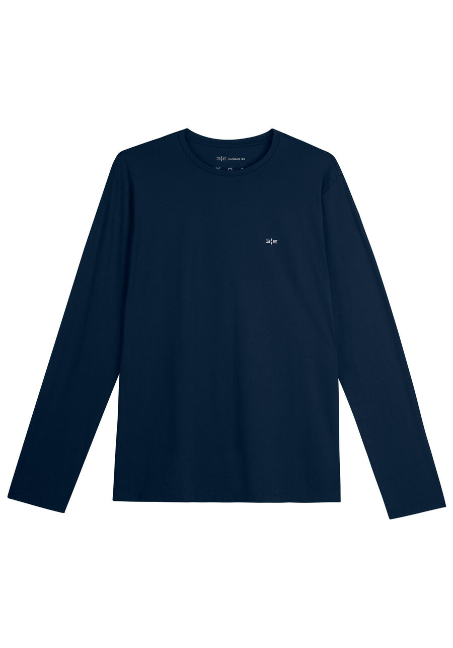 Camiseta De Mangas Longas Masculina Com Proteção Solar, MARINHO ACTION. Camiseta De Mangas Longas Masculina Com Proteção Solar, MARINHO ACTION, large.