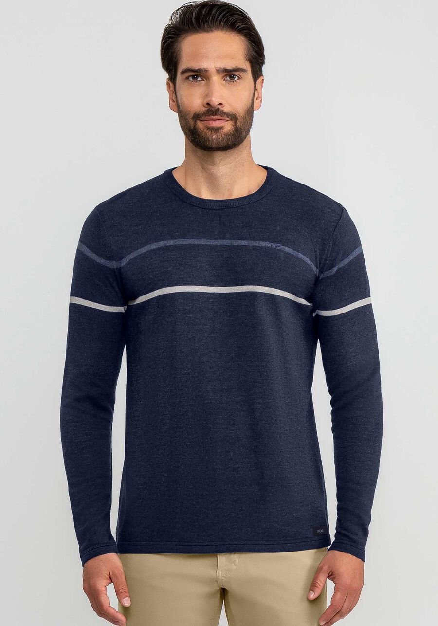 Blusão Masculino em Tricô com Listras, MARINHO ACTION. Blusão Masculino em Tricô com Listras, MARINHO ACTION, large.