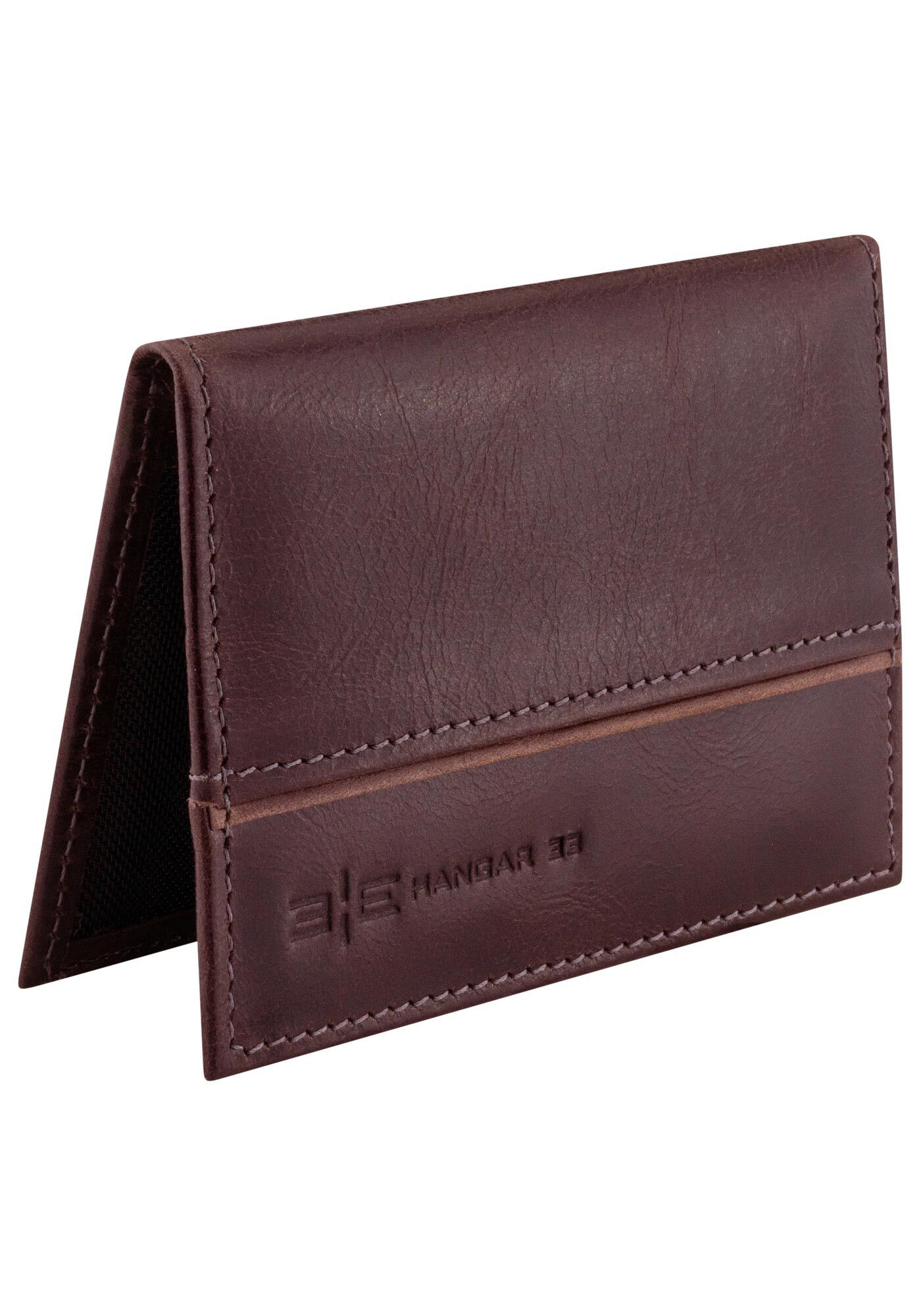 Carteira Masculina De Couro Porta Cart&atilde;o, MARROM, large.