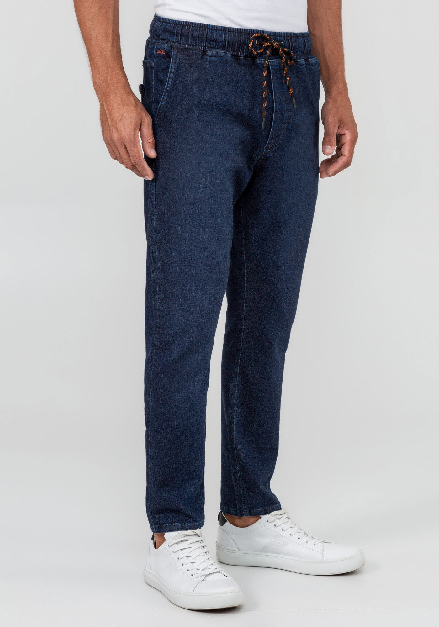 Calça jeans top masculina cós alto