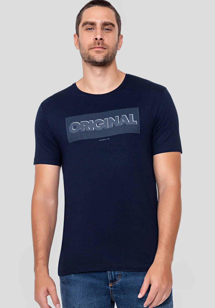 Camiseta Masculina em Malha Viscose Estampada, MARINHO ACTION. Camiseta Masculina em Malha Viscose Estampada, MARINHO ACTION, large.