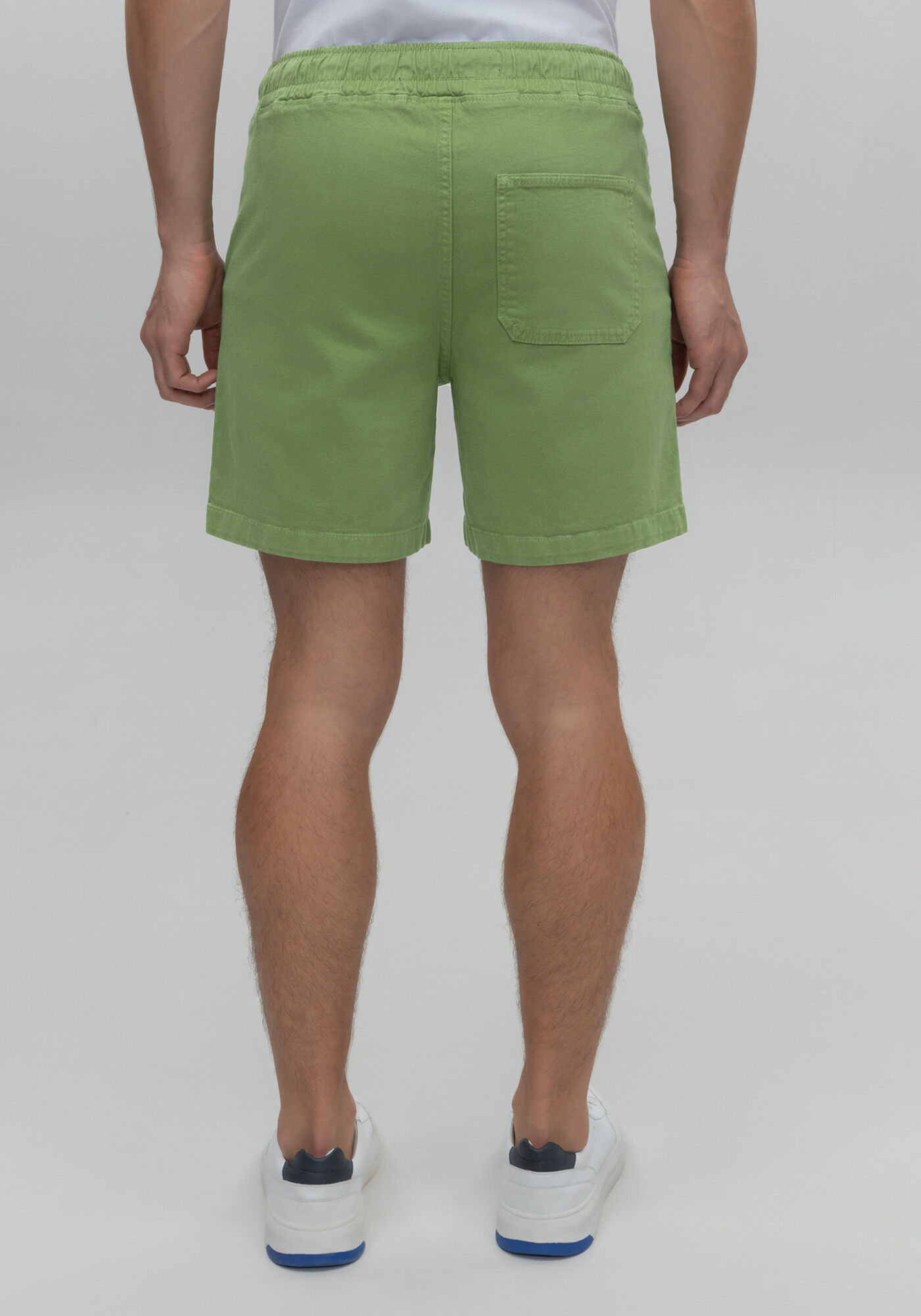 Shorts Jogging Com Bolsos Em Sarja Estonada, VERDE MOVIMENTO, large.