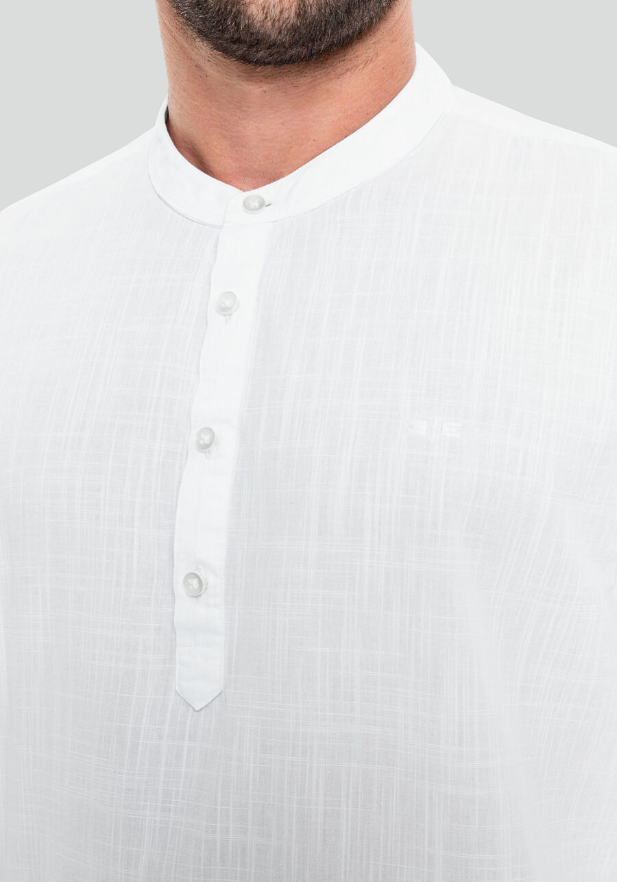Camisa Masculina Comfort em Tecido Flamê, BRANCO, large.