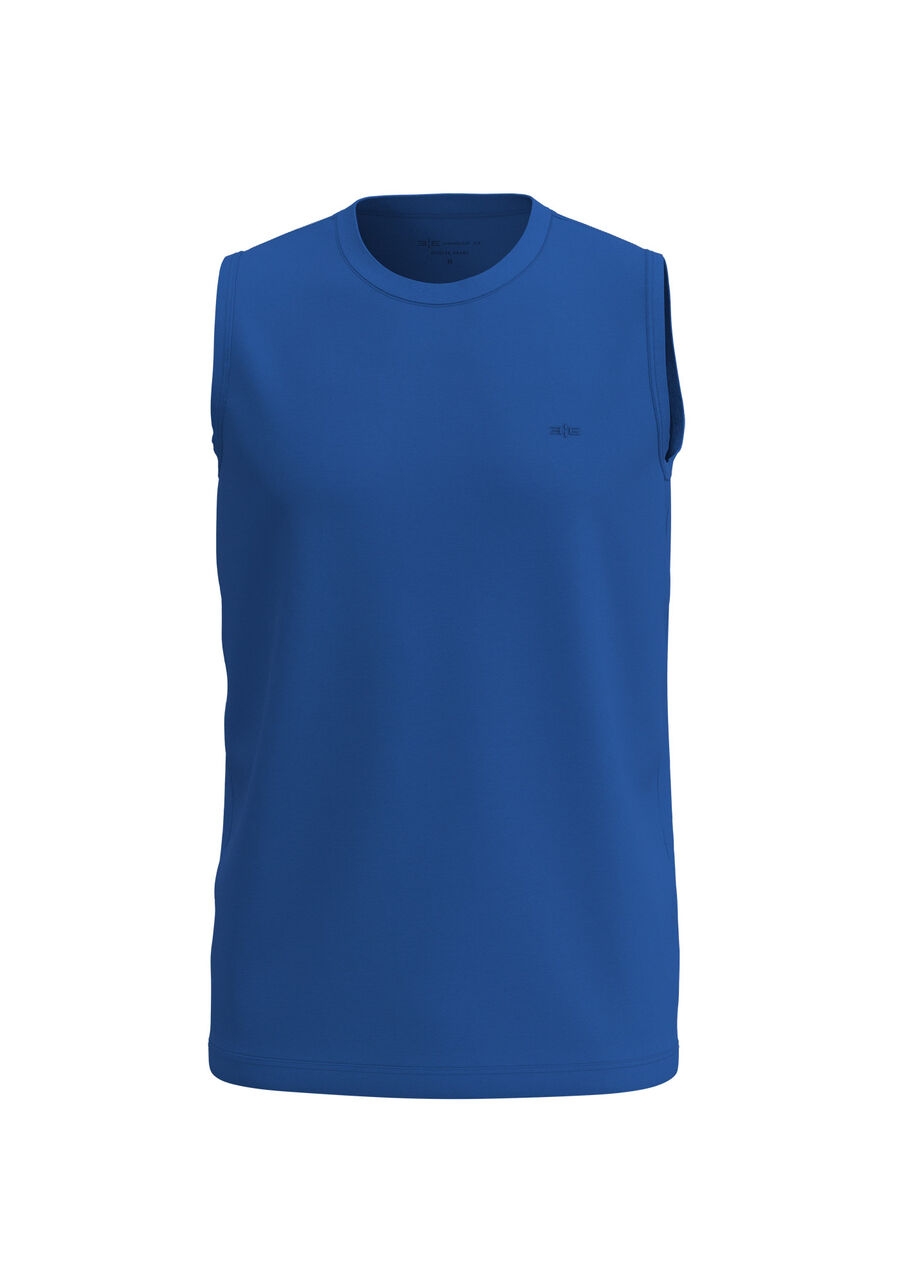 Regata Colors Em Meia Malha De Algodão Responsável, AZUL SPECTRUM. Regata Colors Em Meia Malha De Algodão Responsável, AZUL SPECTRUM, large.