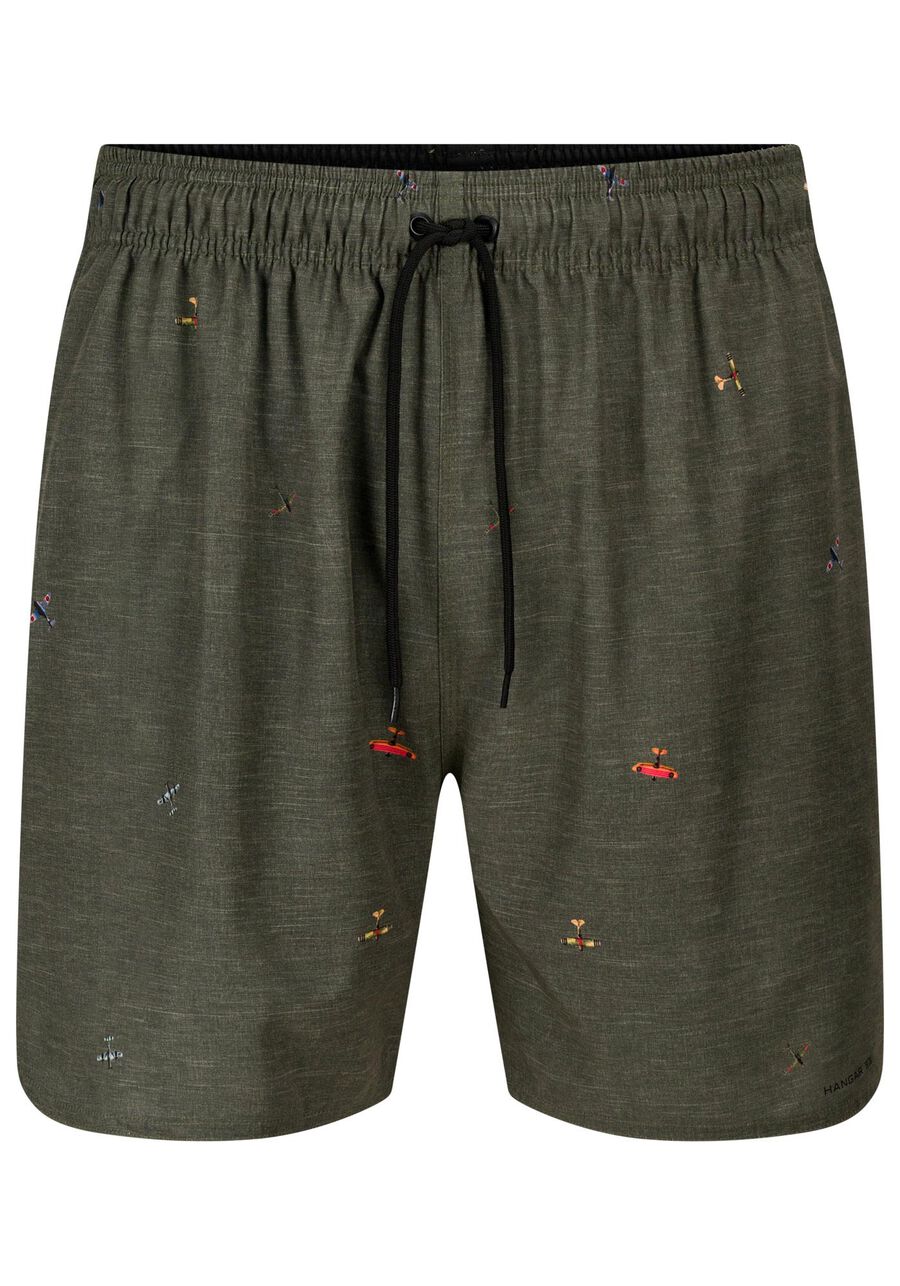 Shorts Masculino em Tecido Plano Estampado, VERDE CORAL. Shorts Masculino em Tecido Plano Estampado, VERDE CORAL, large.