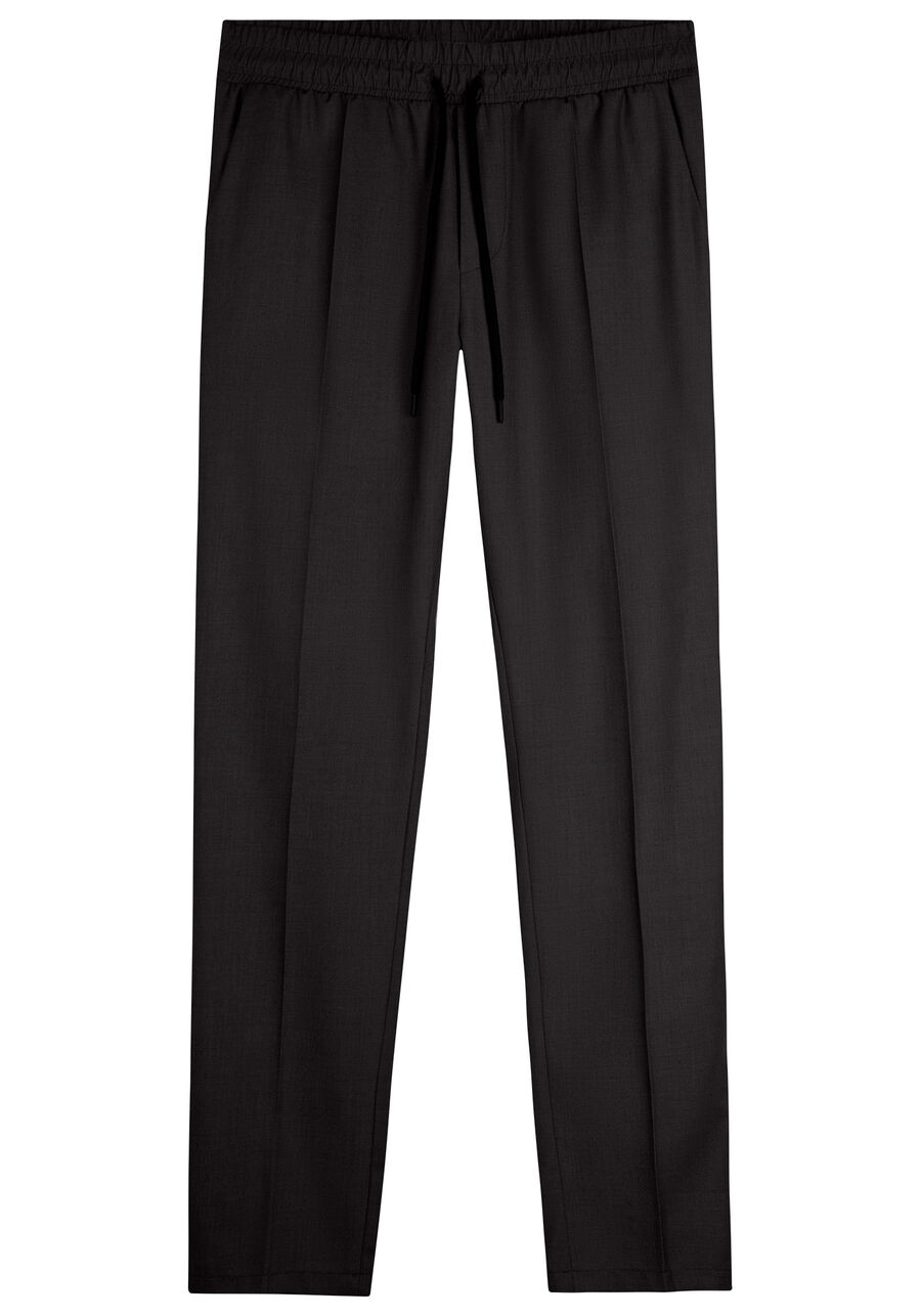 Calça Masculina Reta em Tecido Alfaiataria, PRETO REATIVO. Calça Masculina Reta em Tecido Alfaiataria, PRETO REATIVO, large.