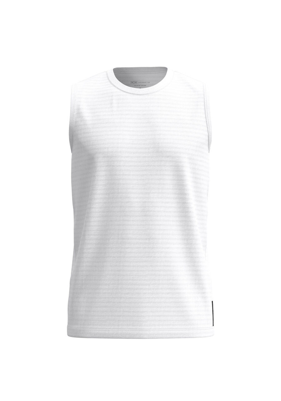 Regata Básica Em Malha Texturizada De Algodão, BRANCO. Regata Básica Em Malha Texturizada De Algodão, BRANCO, large.