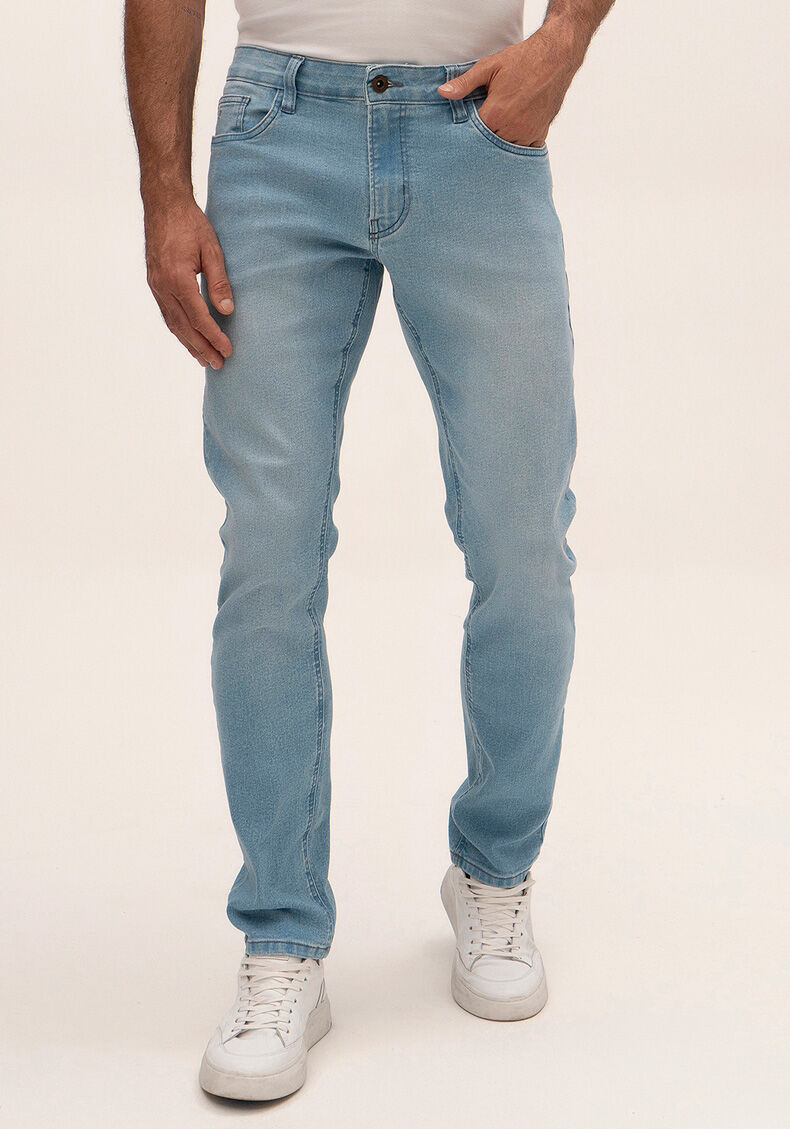 Cal&ccedil;a Jeans Masculina Slim Estonada com Elastano, JEANS, large.
