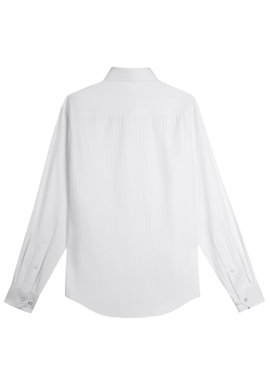 Camisa Masculina Slim Fit Maquinetada, BRANCO. Camisa Masculina Slim Fit Maquinetada, BRANCO, large.