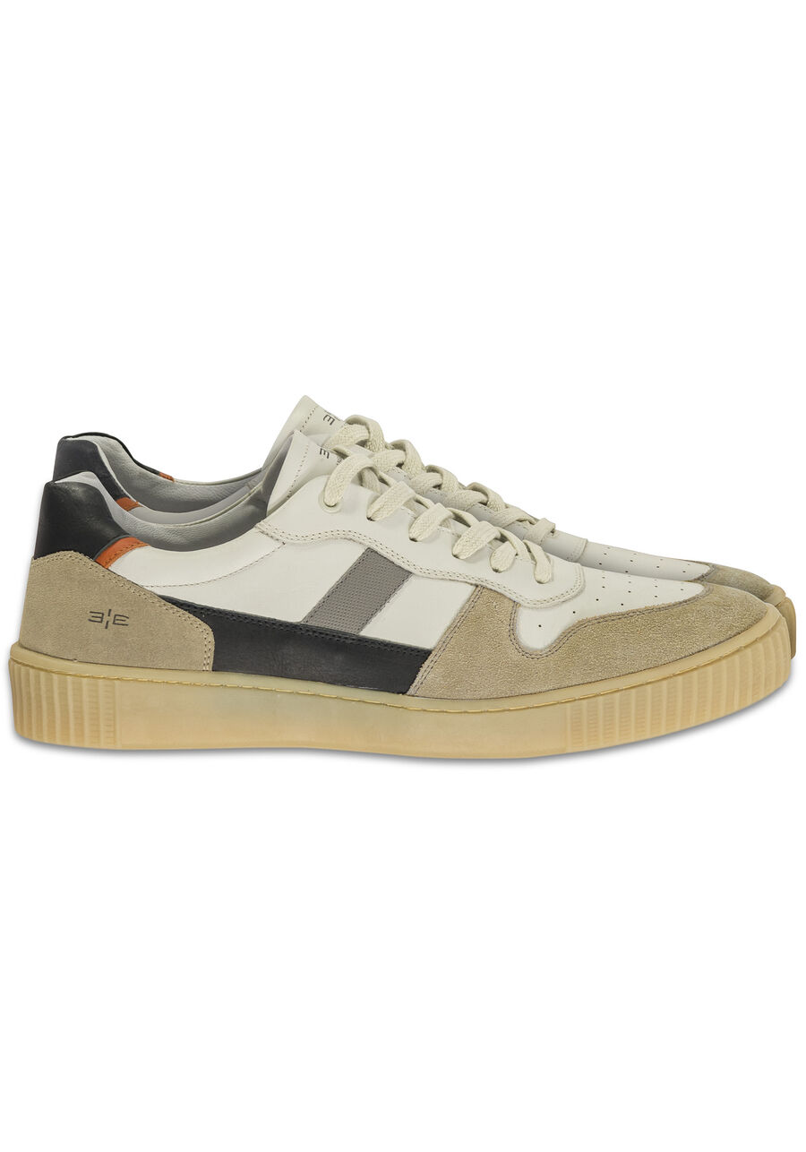 Tênis Casual Masculino com Recortes, BRANCO. Tênis Casual Masculino com Recortes, BRANCO, large.