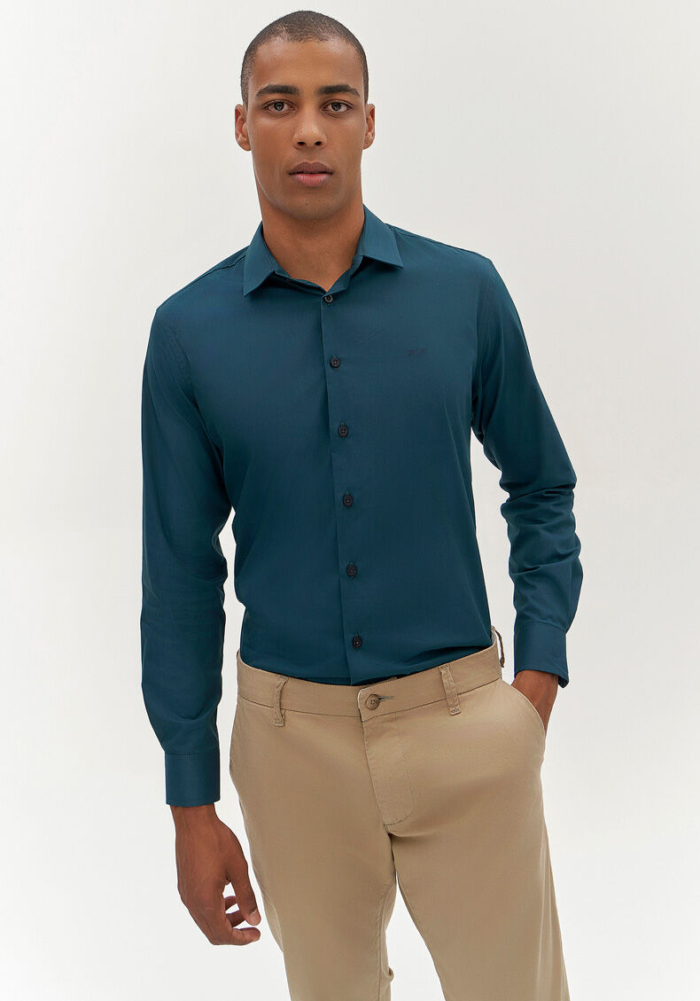 Camisa Masculina Slim Fit com Elasticidade Hangar 33