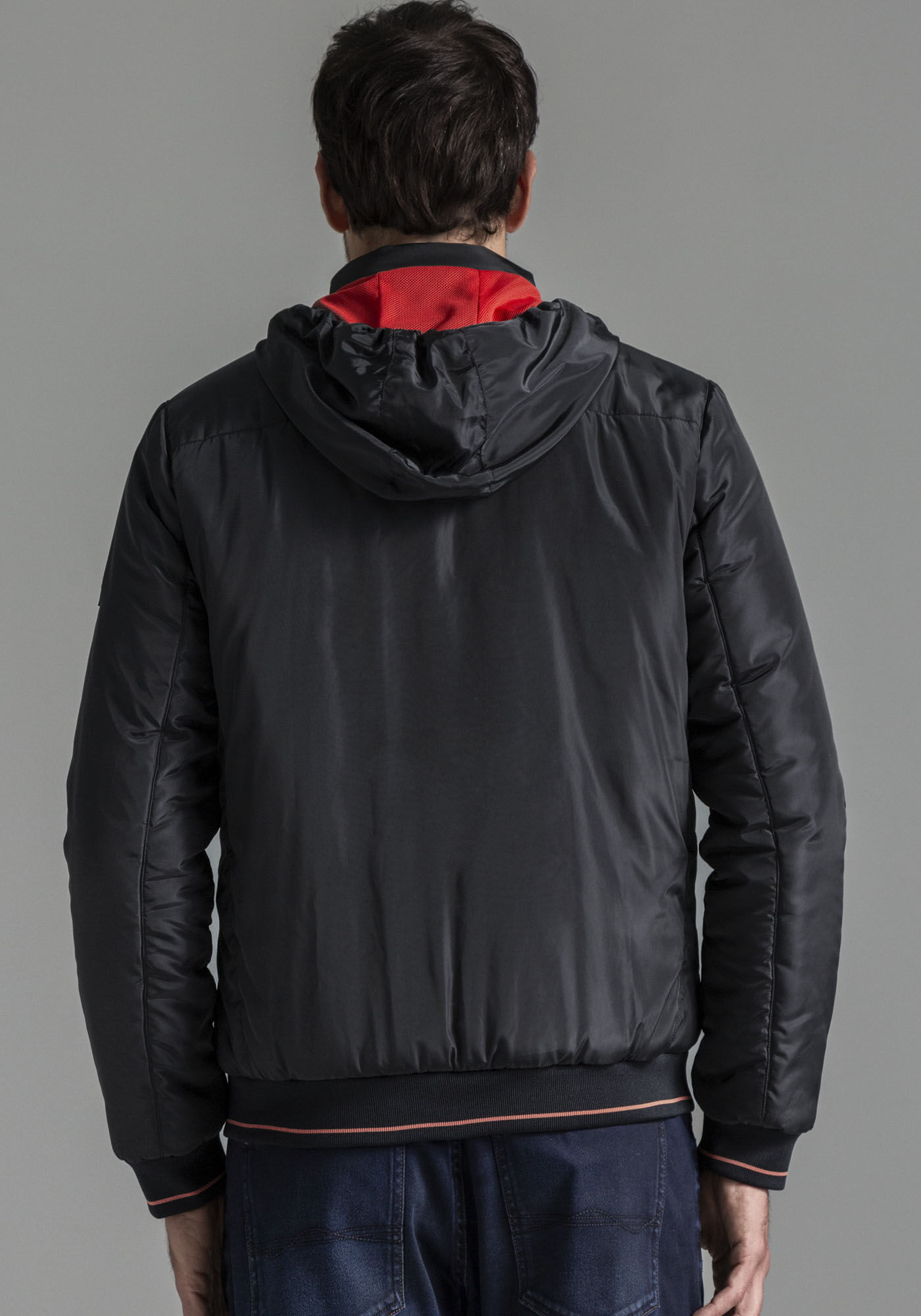 Jaqueta Em Tecido Nylon Com Capuz Remov&iacute;vel E Z&iacute;per, MARINHO IMPERIO, large.