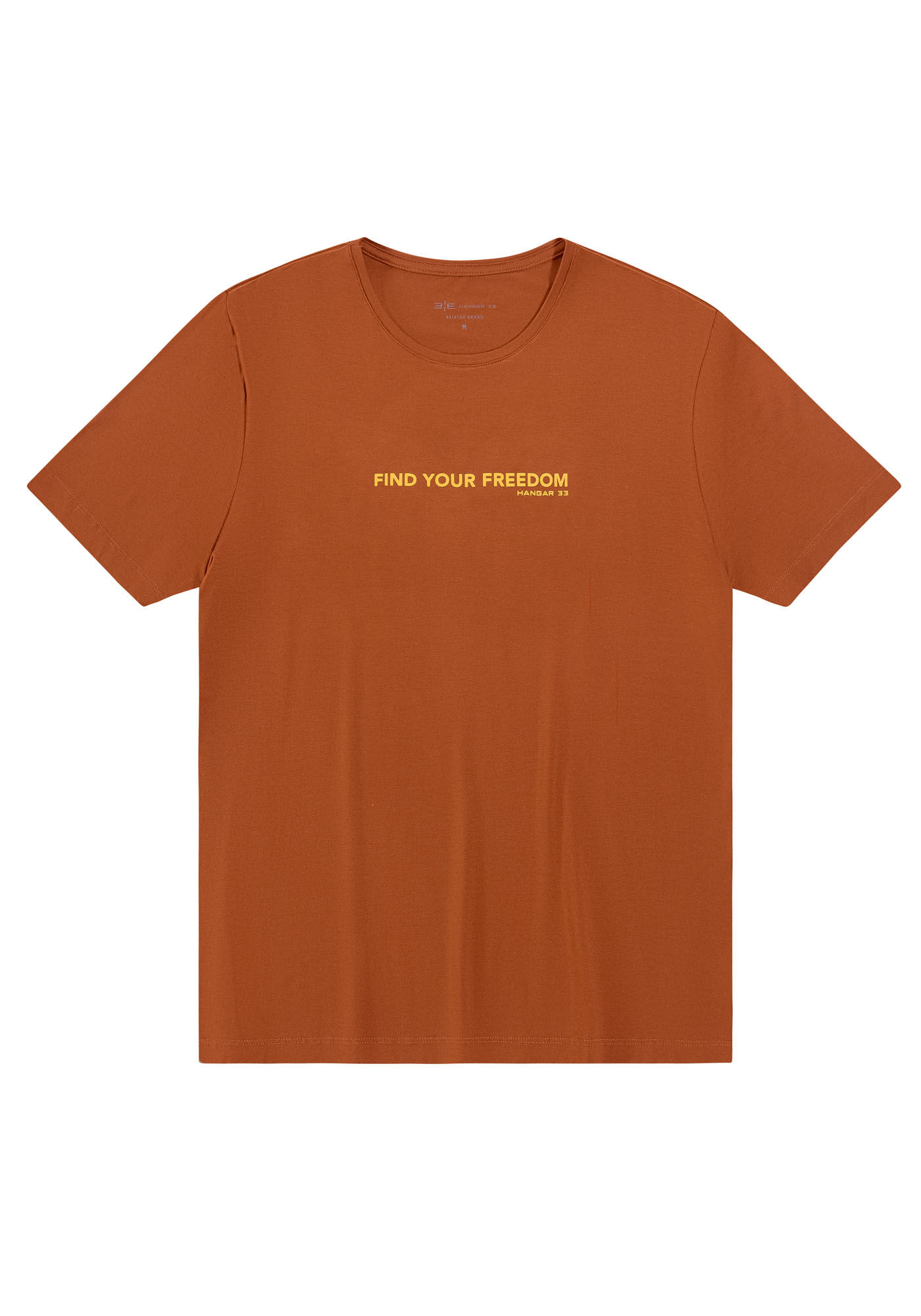 Camiseta Masculina em Malha Viscose com Manga Curta, LARANJA FERRUGEM, large.