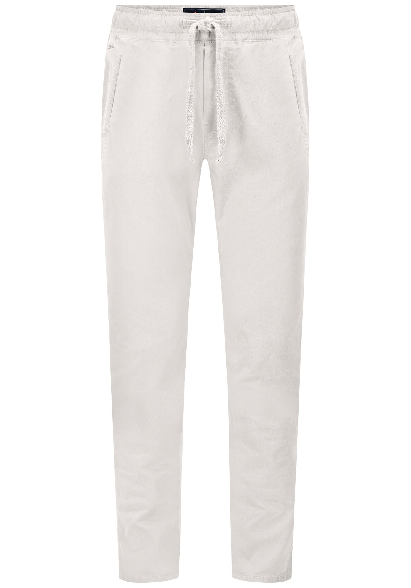 Cal&ccedil;a Jogging Com Bolsos Em Sarja Denim Malha, OFF WHITE, large.