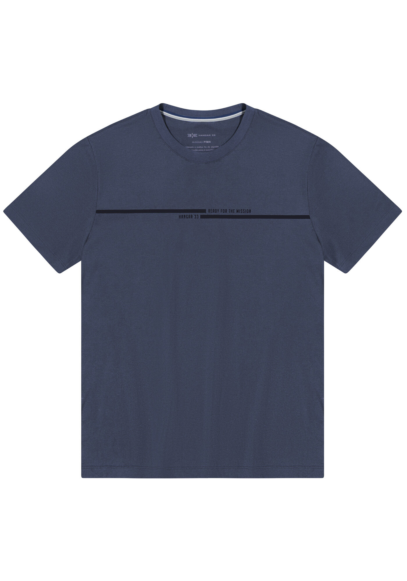 Camiseta Masculina em Malha Pima com Estampa, AZUL SEED, large.