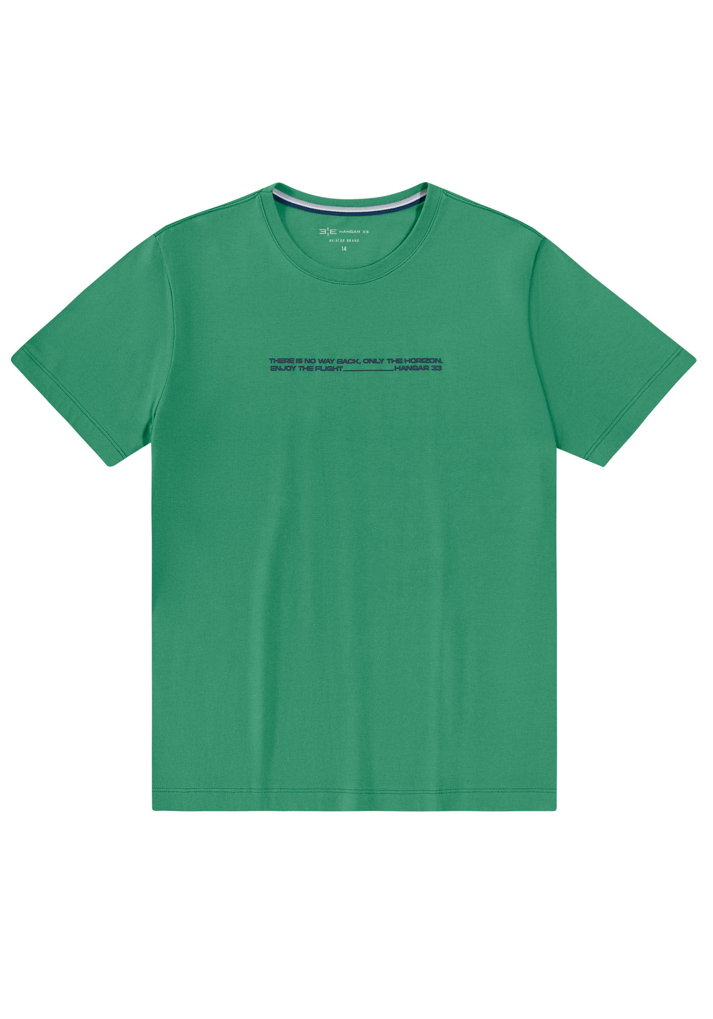 Camiseta Juvenil em Meia Malha com Estampa, VERDE HELMUT, large.