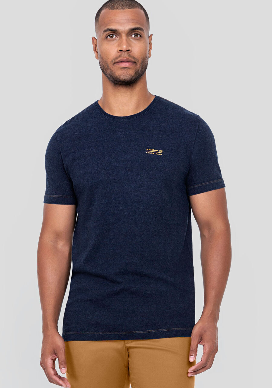 Camiseta Masculina em Malha Denim, MARINHO ACTION. Camiseta Masculina em Malha Denim, MARINHO ACTION, large.