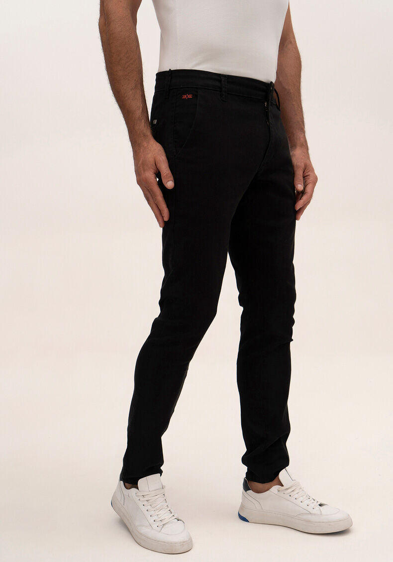 Cal&ccedil;a Sarja Masculina Skinny Chino N&atilde;o Desbota, PRETO REATIVO, large.