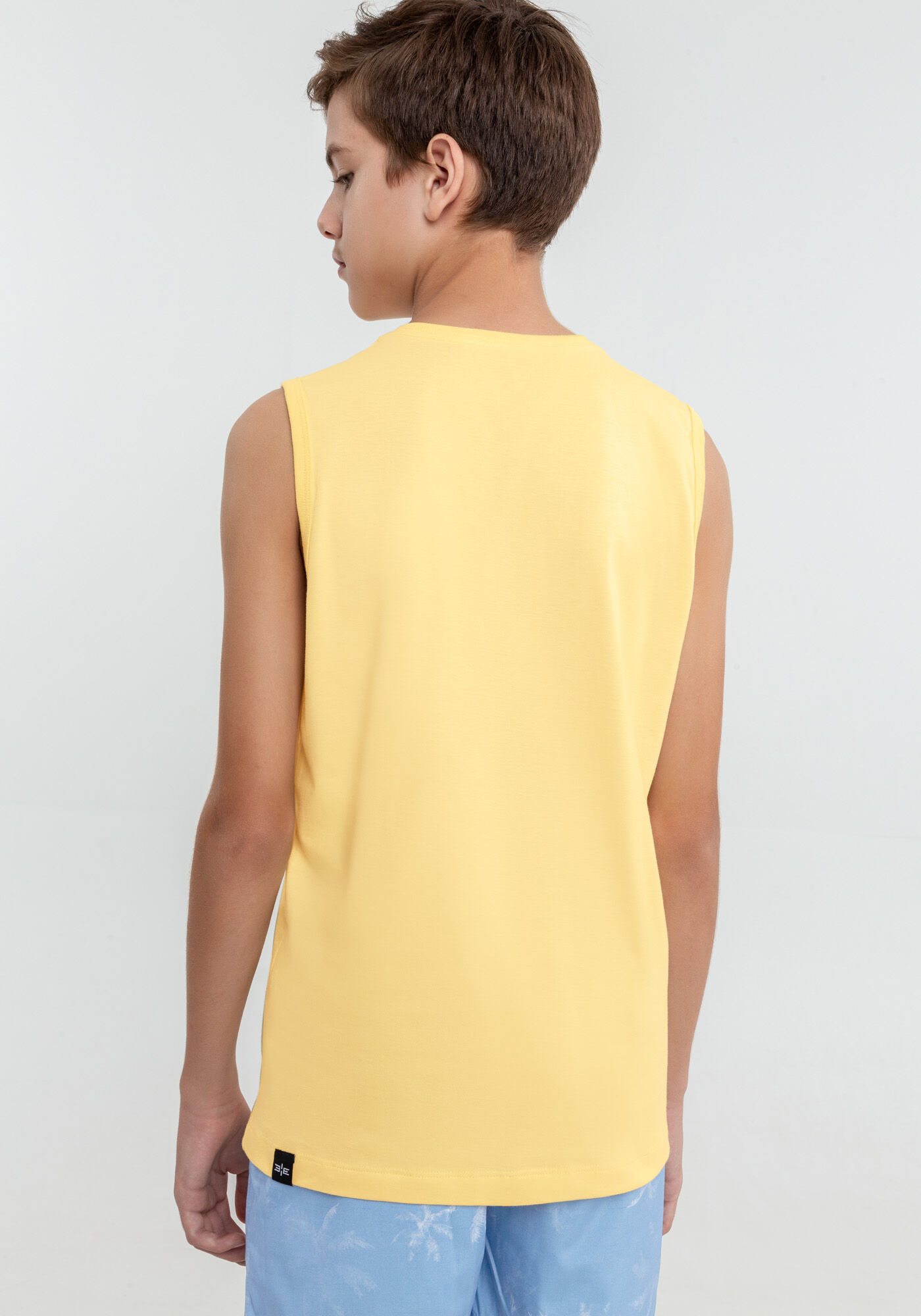 Regata Juvenil Masculina Reta Estampada, AMARELO  ROSITA, large.