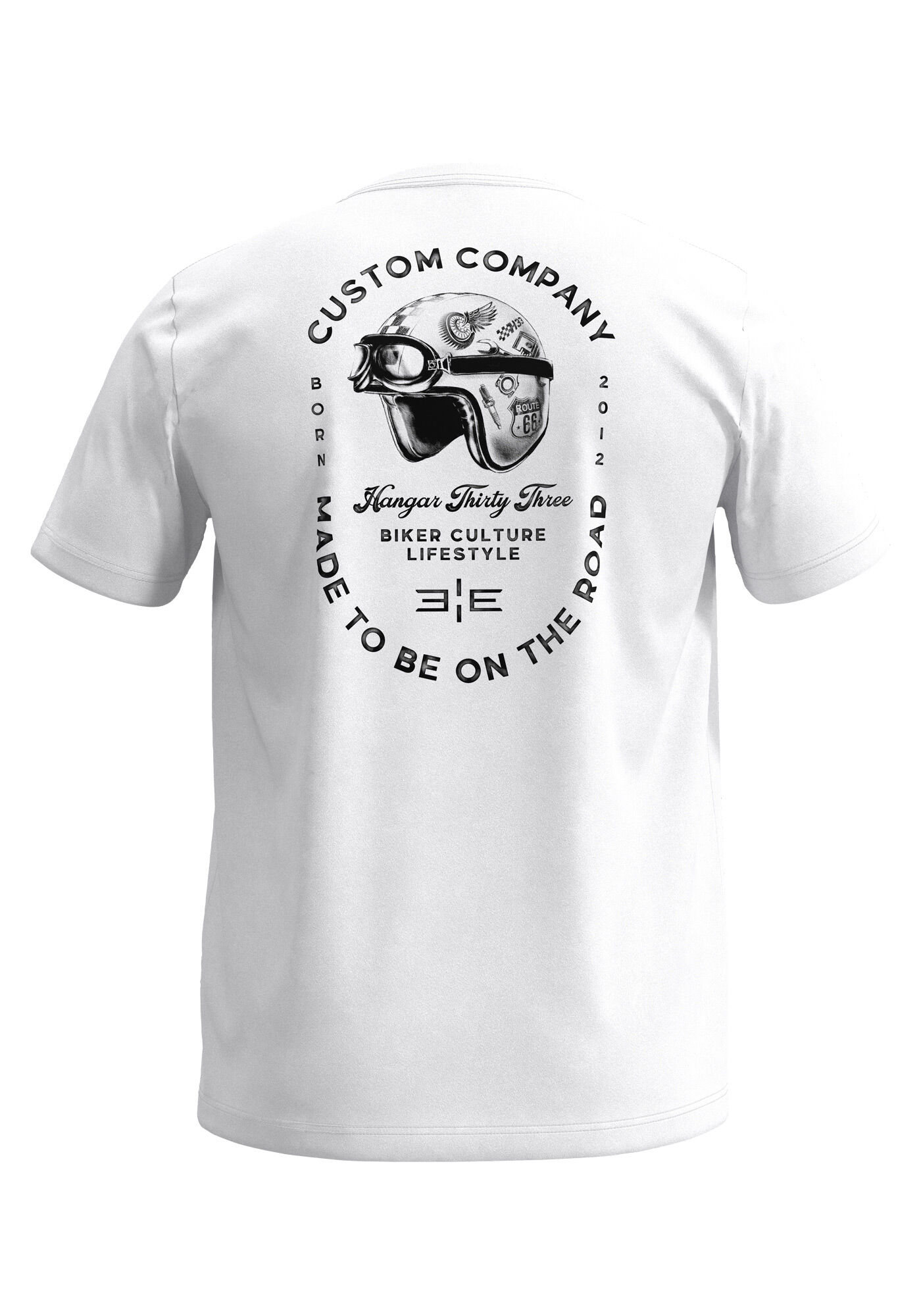 Camiseta De Mangas Curtas Com Estampa Frente E Costas, BRANCO, large.