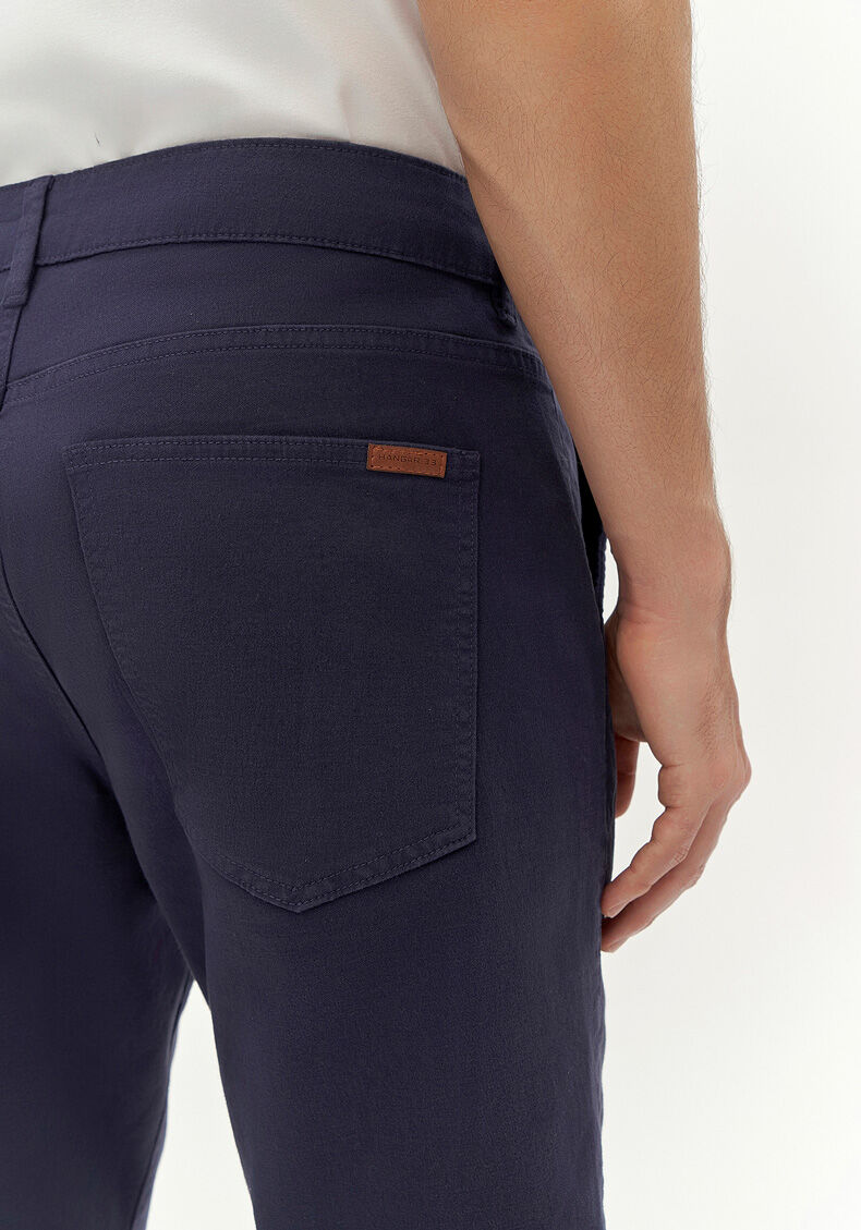 Bermuda Reta Radial Em Sarja Com Elastano, MARINHO ACTION, large.