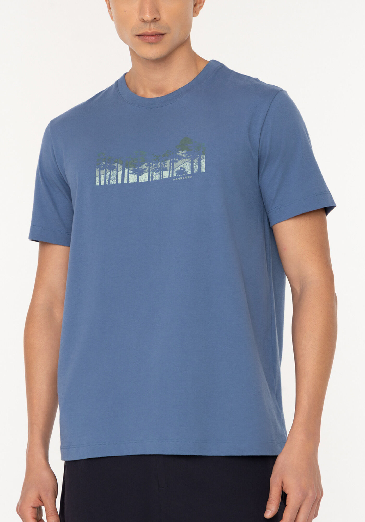 Camiseta Em Meia Malha De Algod&atilde;o Com Manga Curta E Estampa, MARINHO CRISTAL, large.