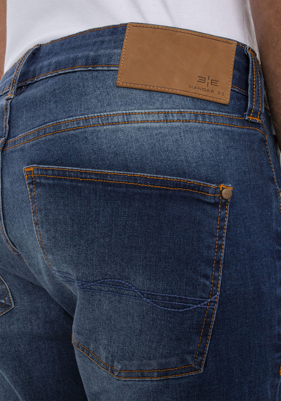 Calça Jeans Slim Turbofan, JEANS ESCURO. Calça Jeans Slim Turbofan, JEANS ESCURO, large.