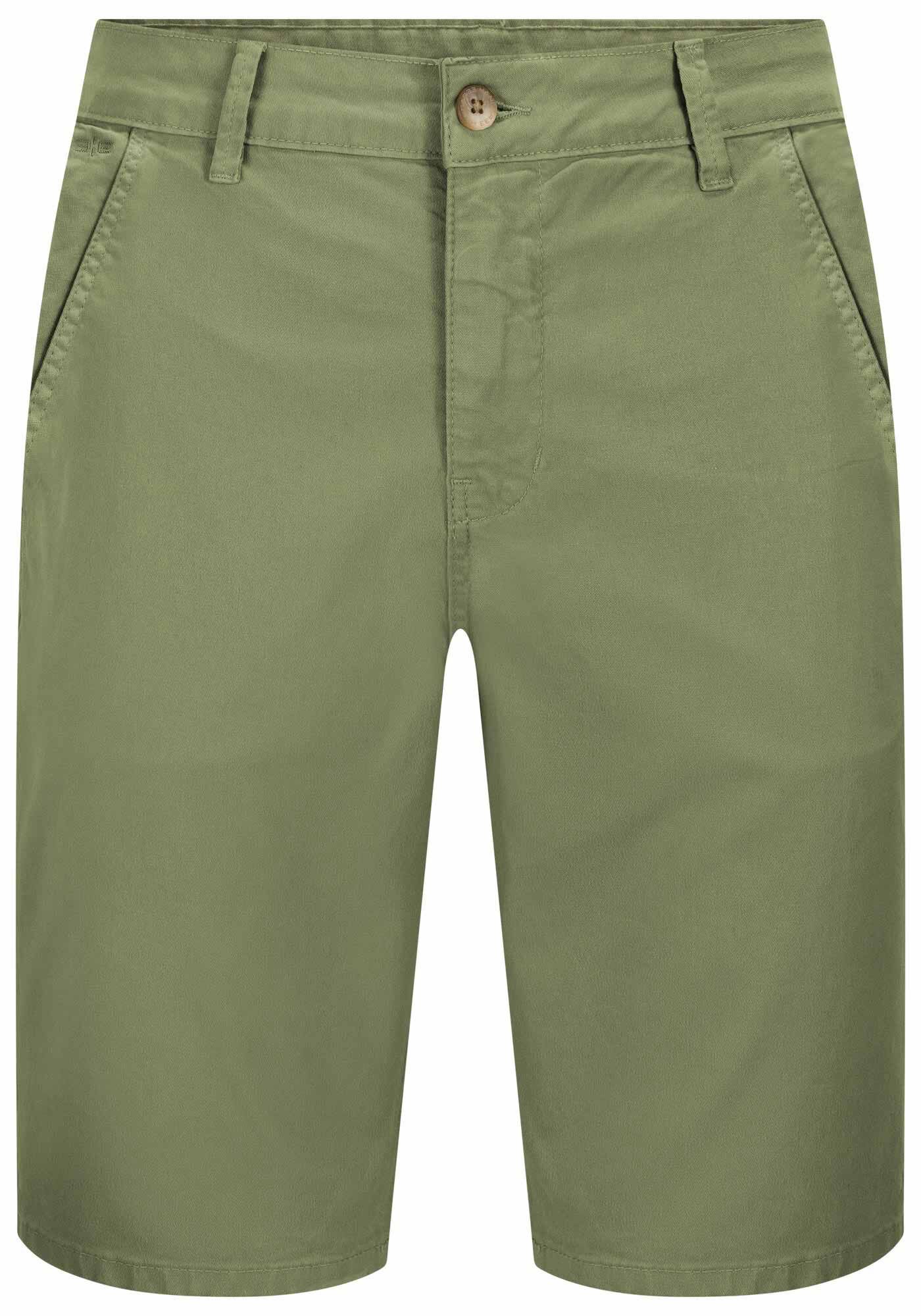 Bermuda Reta Radial Com Bolsos Em Sarja De Alfaiataria, VERDE CORAL, large.