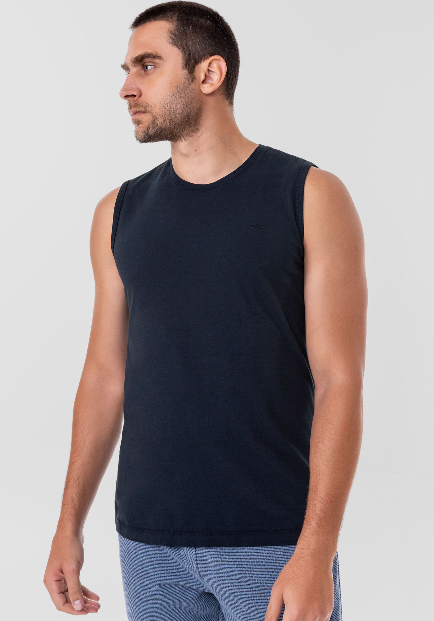 Regata Masculina em Malha B&aacute;sica, MARINHO IMPERIO, large.