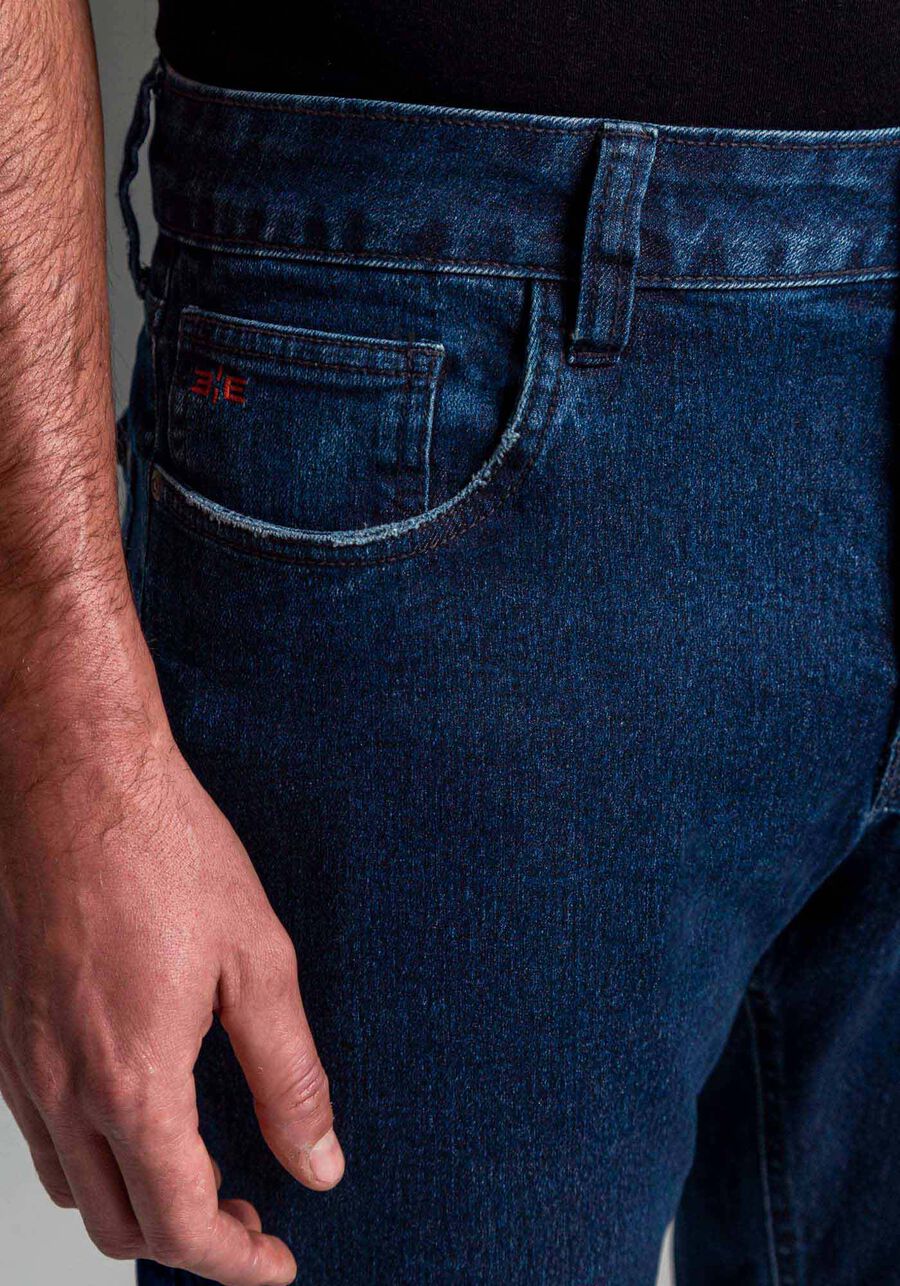 Calça Jeans Masculina Slim Escura com Elastano, JEANS, large.