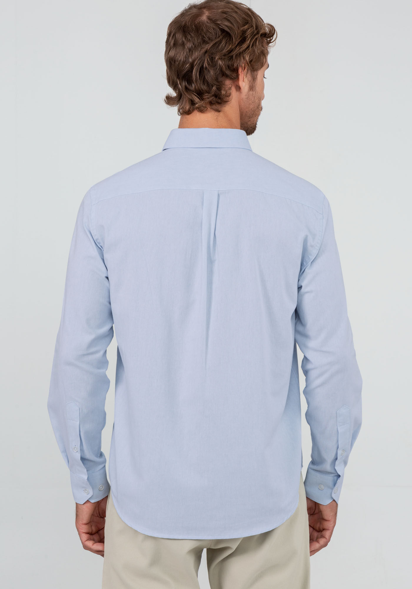 Camisa Masculina Comfort com Bolsos, AZUL CLARO, large.