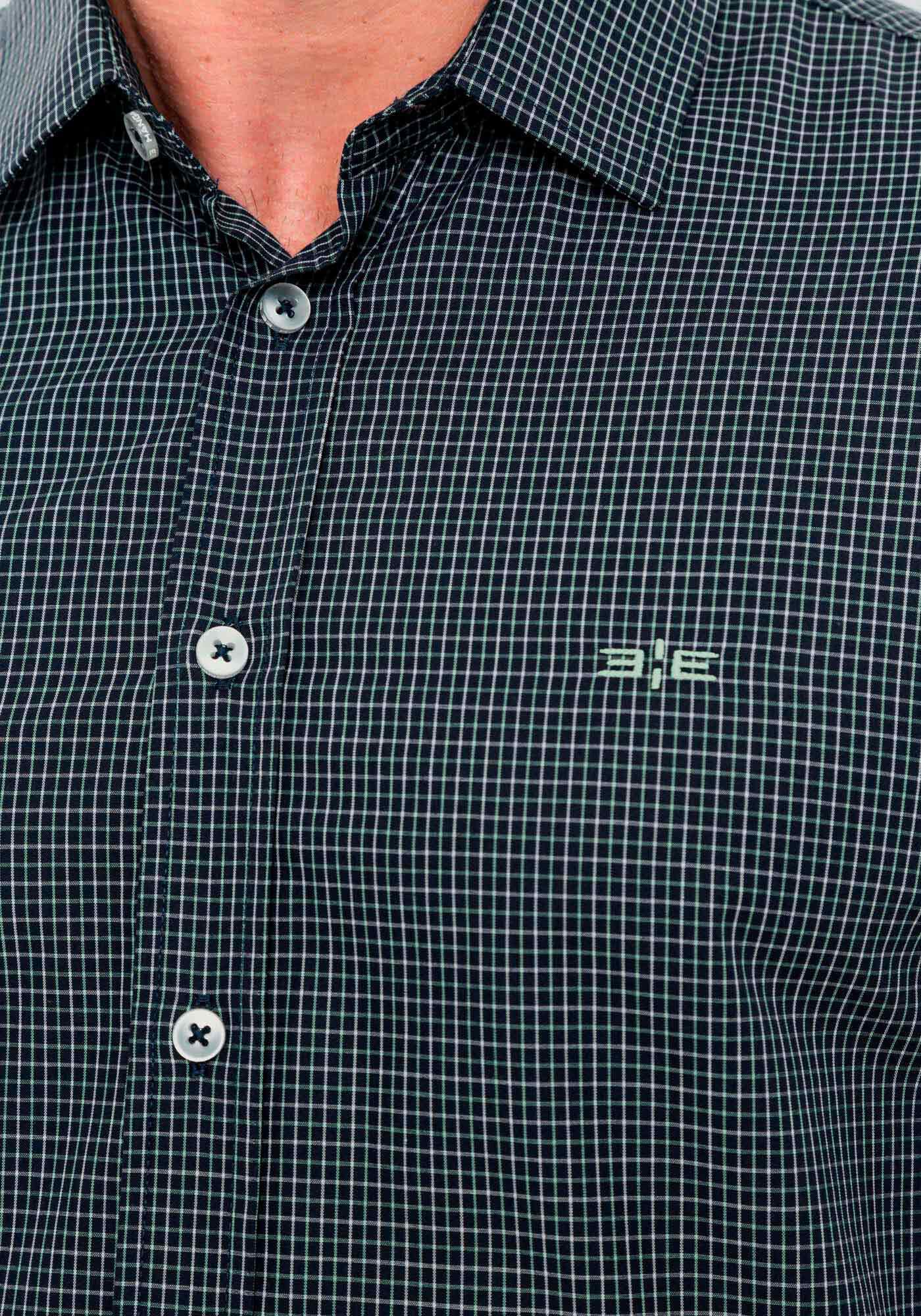 Camisa Masculina Slim Fit em Fio Eg&iacute;pcio, MARINHO, large.