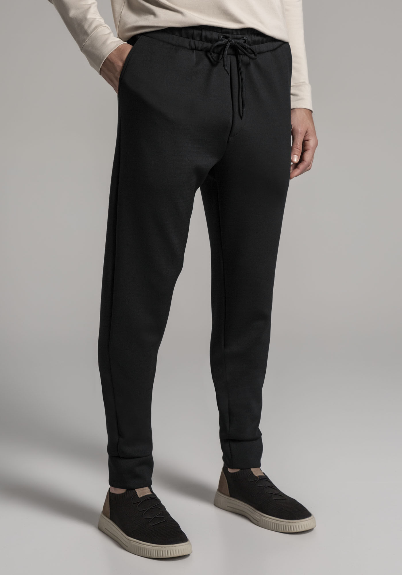 Cal&ccedil;a Jogger Masculina em Malha Splash com Cadar&ccedil;o, PRETO REATIVO, large.