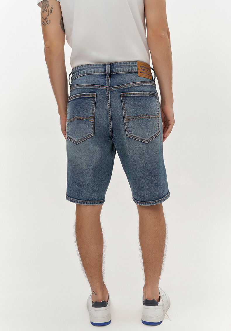 Bermuda Reta Masculina Radial Com Elastano E Bolsos, JEANS, large.